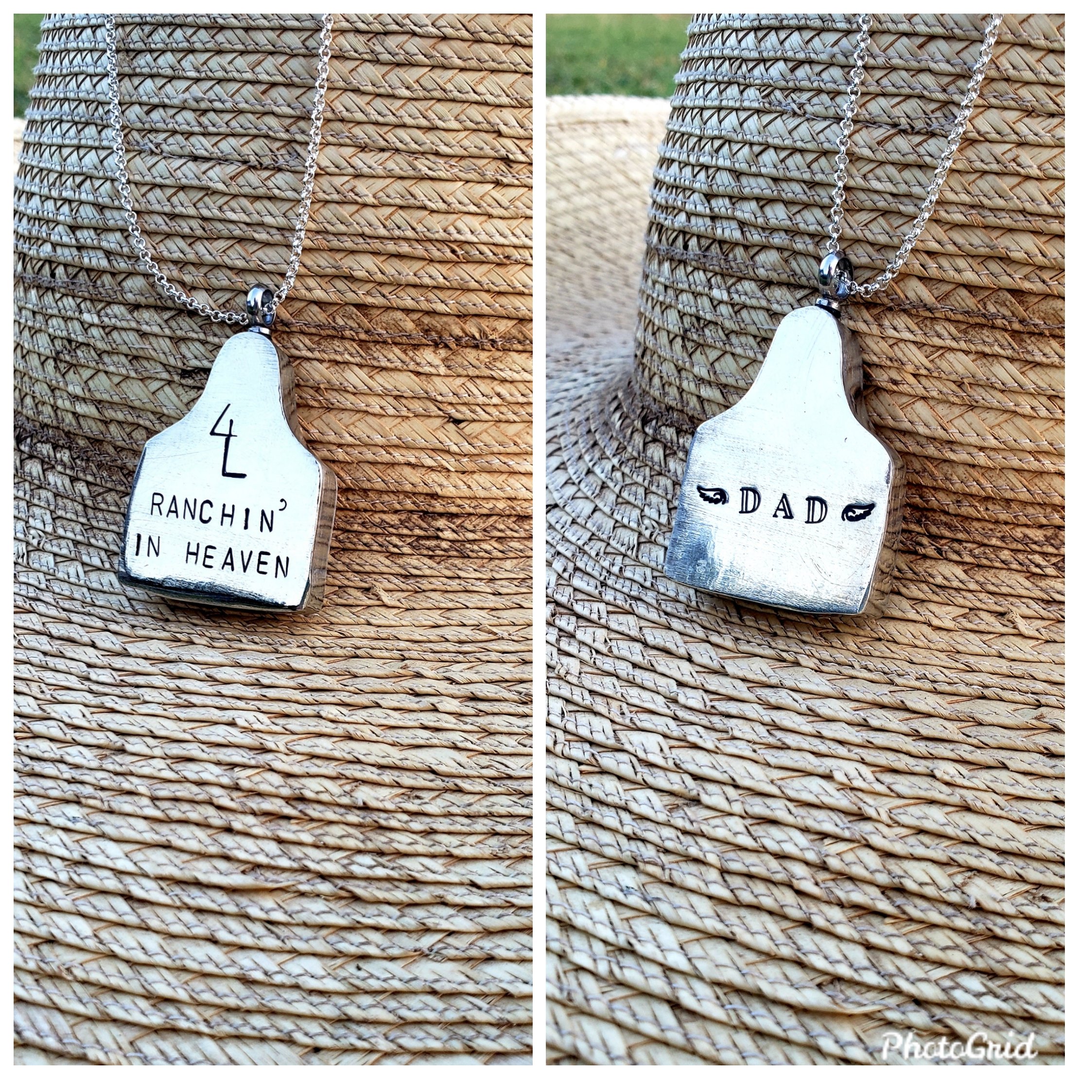 Ear Tag Necklace with Turquoise Cab - Custom Handmade – Live for the Ride