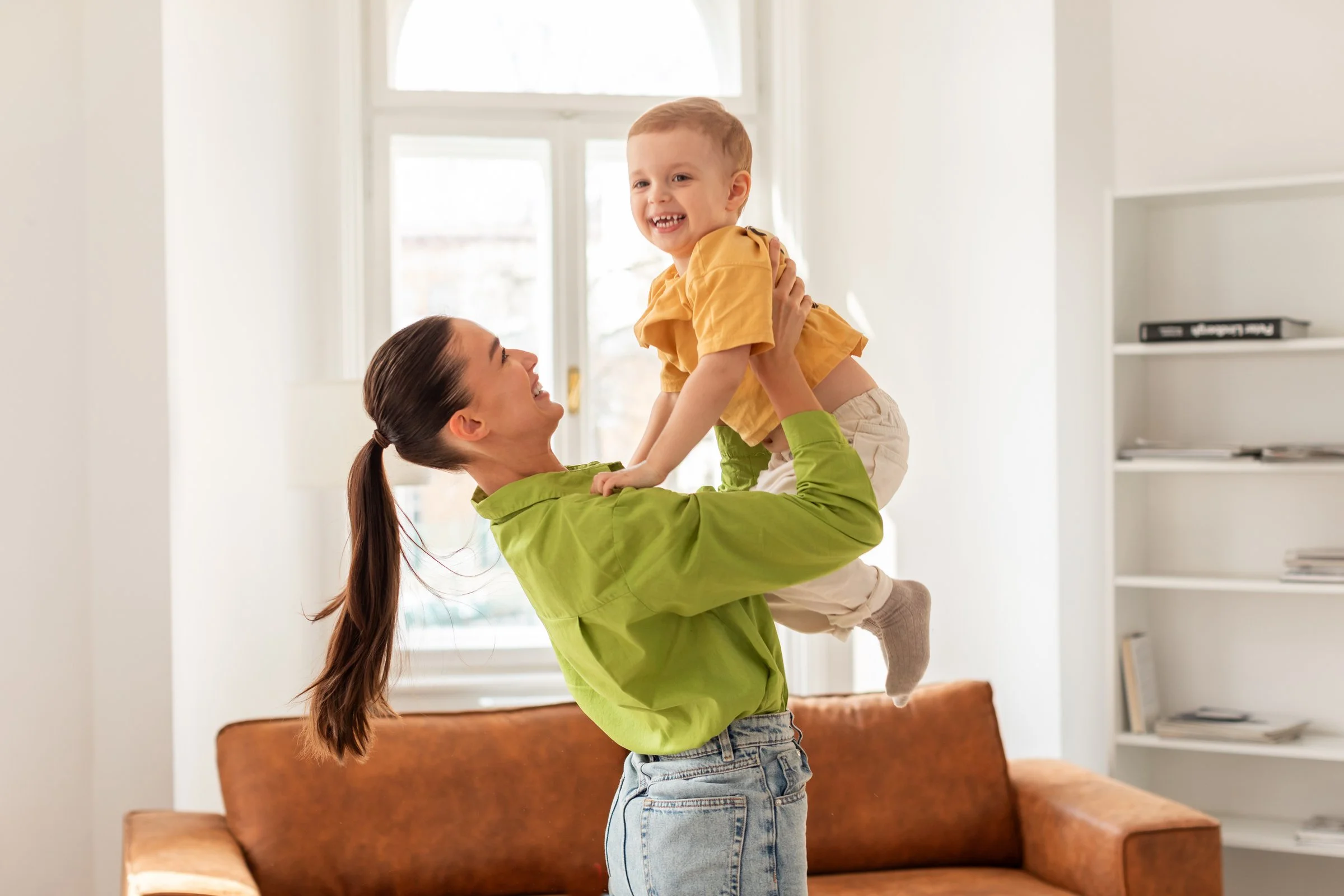 Calm home environment with professional nanny providing consistent childcare support