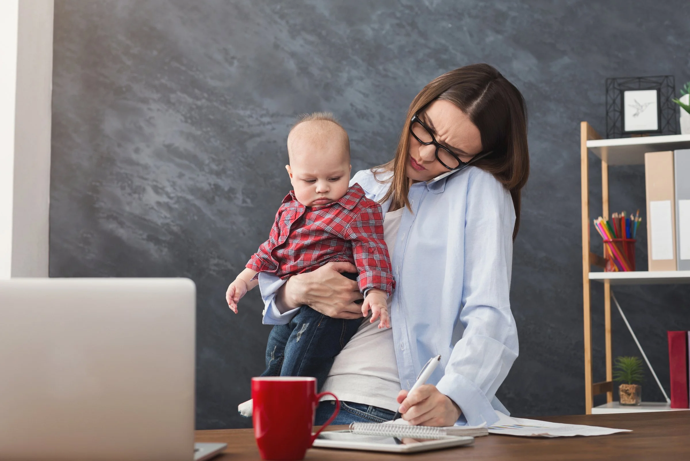Busy morning routine for a working parent managing childcare and work schedule