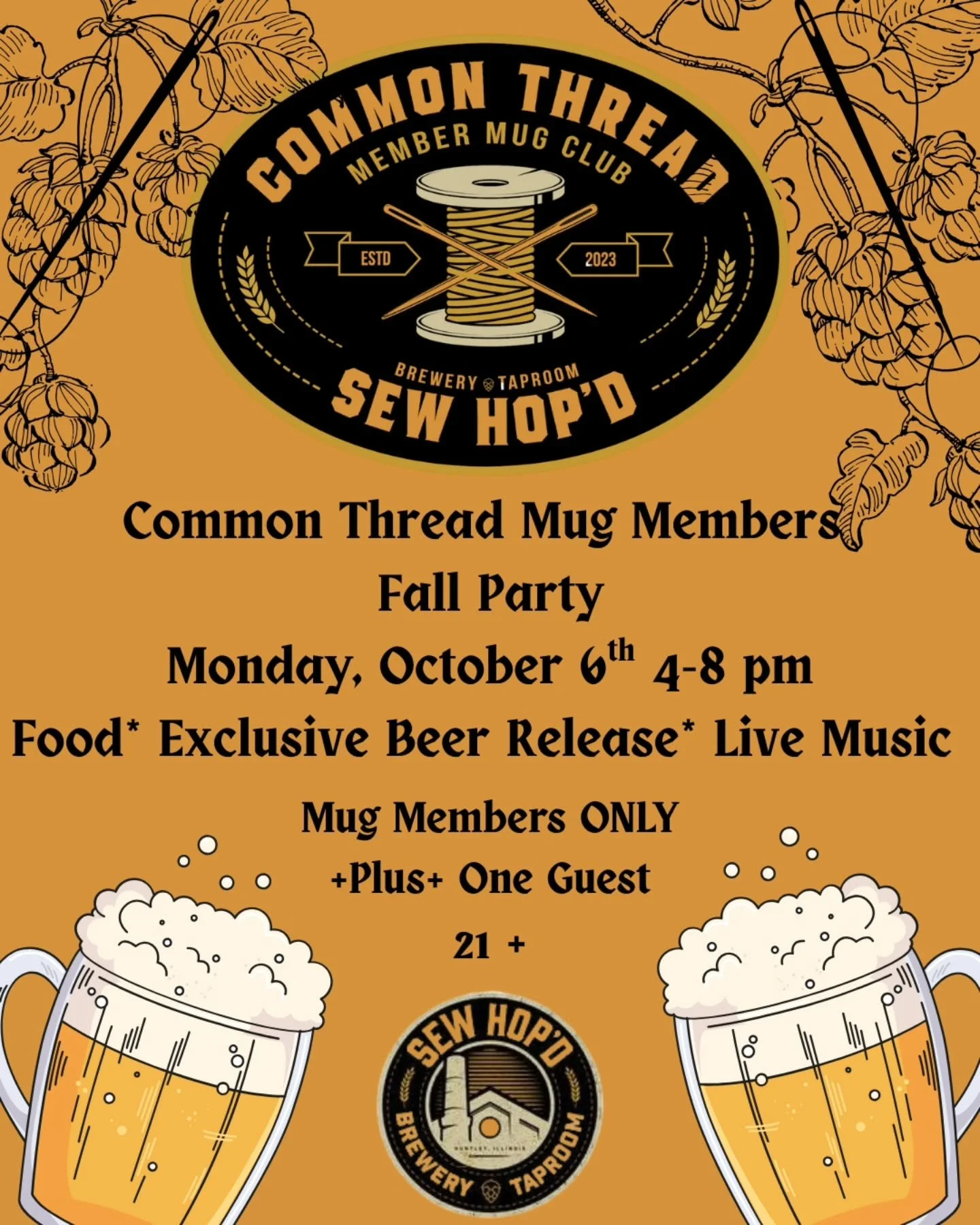 🍂✨ It&rsquo;s that time of year again&mdash;our Common Thread Mug Members Fall Party is here! ✨🍂

📅 Monday, October 6 | 4&ndash;8 pm
🎶 Live music from Michael Paterson
🌮 Eats by @deltorostreettaco
🍺 Exclusive beer release: Common Thread Saison 