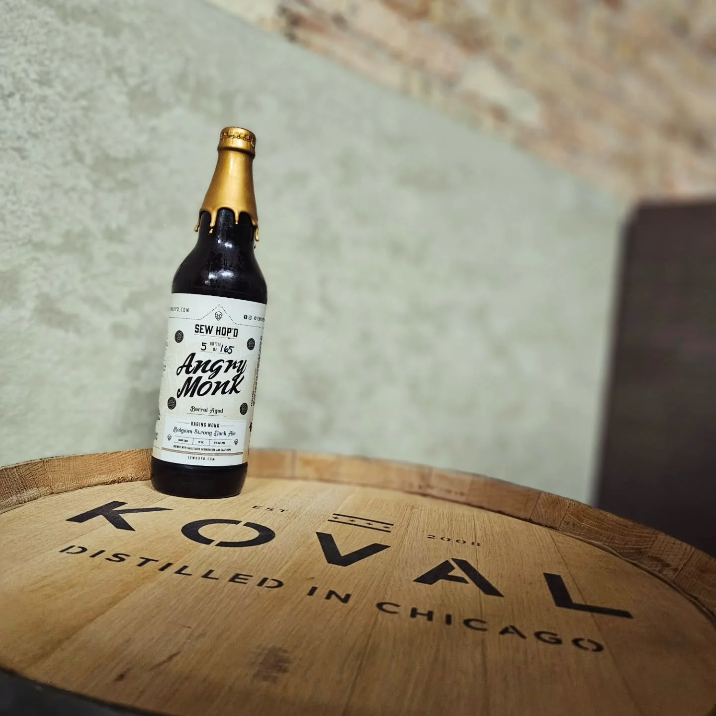 🚨 ATTENTION: SPECIAL BEER RELEASE!! 🚨
Today we unleash Angry Monk &mdash; our barrel-aged, Raging Monk Belgian Dark Strong Ale straight from our Herakles Series. This small-batch beauty aged in Koval bourbon barrels is rich, earthy, bold, and smoot