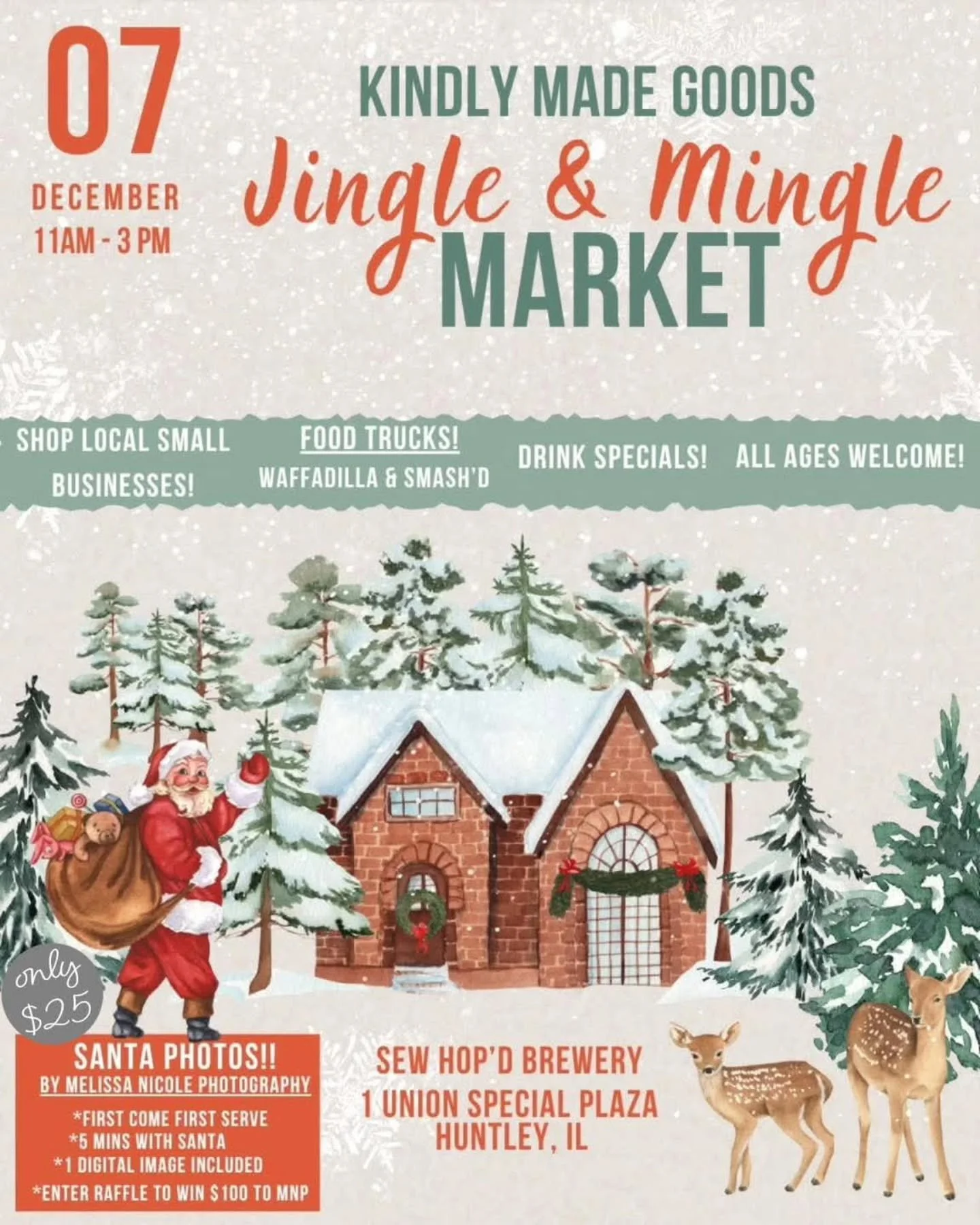 It&rsquo;s Jingle &amp; Mingle day, friends!🎄
Bundle up, grab your crew, and come spend a festive Sunday with us here at the Jingle &amp; Mingle Craft Market from 11am&ndash;3pm! Shop local small businesses and knock out some holiday gifting or trea