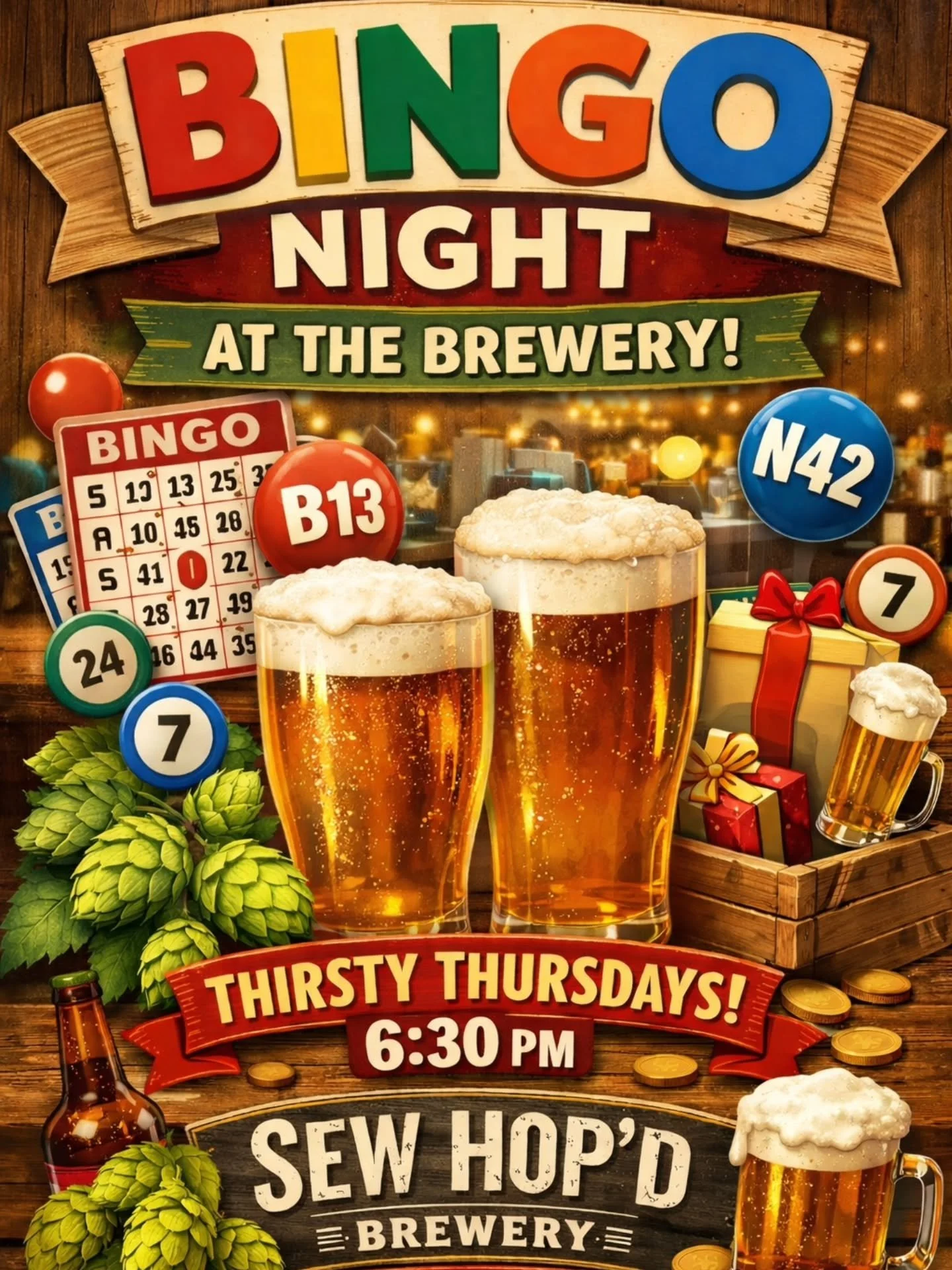 It&rsquo;s Thirsty THURSDAY and we are officially kicking off Thursday Night BINGO!! 

Join us at 6:30 pm for laughs, drinks and your shot at some fun prizes. And we couldn&rsquo;t ask for a better host than our girl Jenn &mdash; you&rsquo;ve probabl