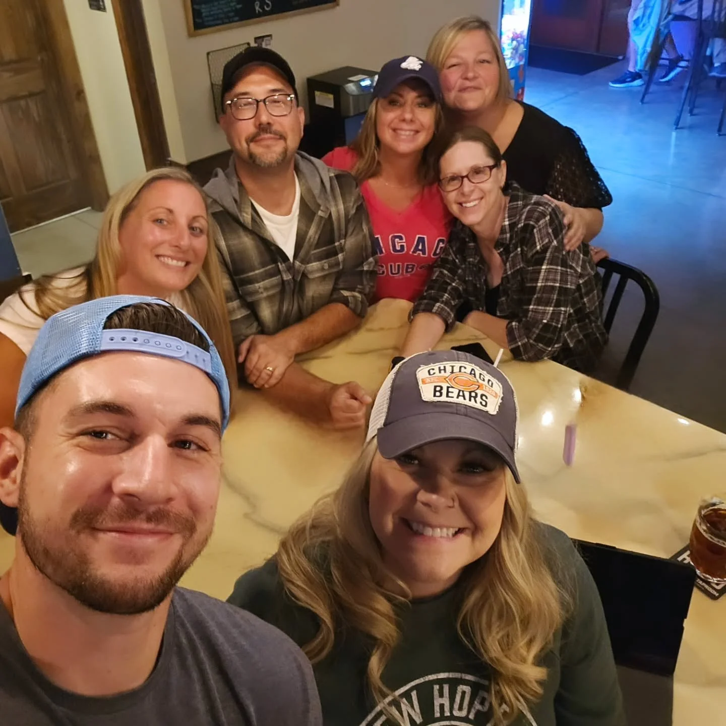 Cheers to the weekend Sew Hop&rsquo;d fam! 

Rolling into it with Beth, Carolyn and Will behind the bar today, add a few of our favorite misfits and you've got good people, cold drinks, and that hometown hangout feel all in one place. 

Come hungry b