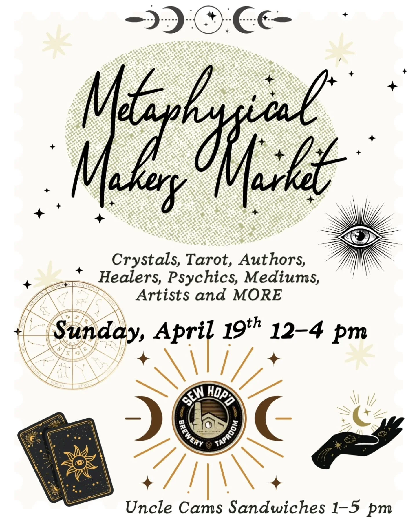 Alright, no excuses&hellip; We've got your Sunday plans! 

🔮 It's our first Metaphysical Makers Market event from 12-4 pm today. We&rsquo;ve got 20 amazing vendors bringing all the vibes &mdash; crystals, tarot, psychics, authors, healers &amp; more