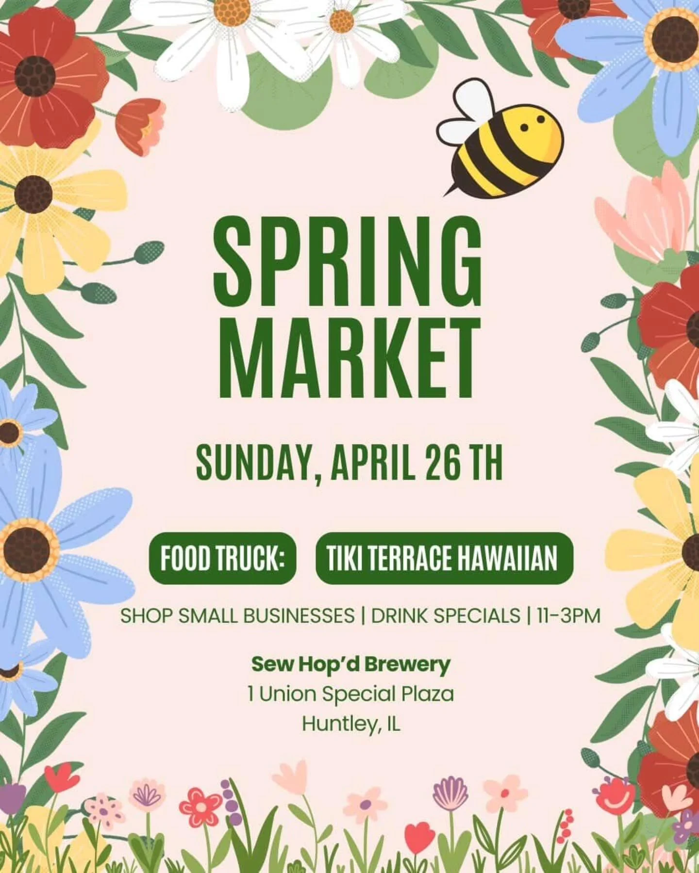 Sunday Funday!!
Our Spring Craft Market with @kindlymadegoods kicks off at 11 am. We have 16 awesome local vendors ready to help you shop small and find something unique. Pair that with bites from @tikiterrace (also 11&ndash;3) and you&rsquo;ve got y