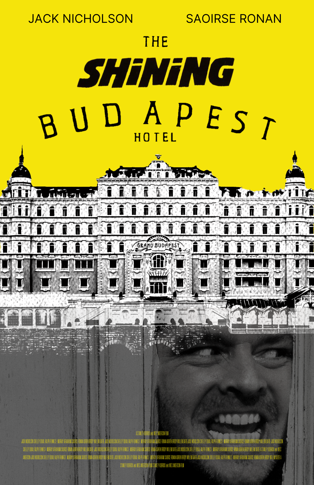 Poster art combining two iconic movie posters. 