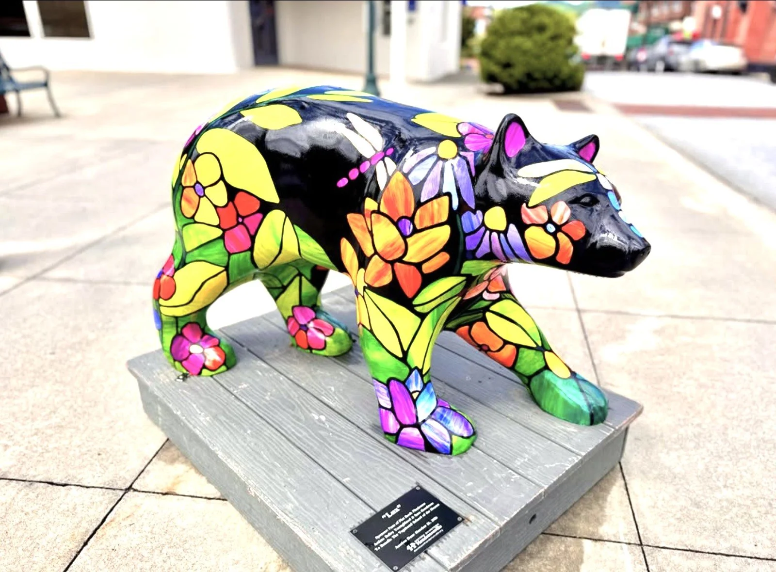 "Lux" Stained Glass Inspired Bear Statue for Flat Rock Playhouse