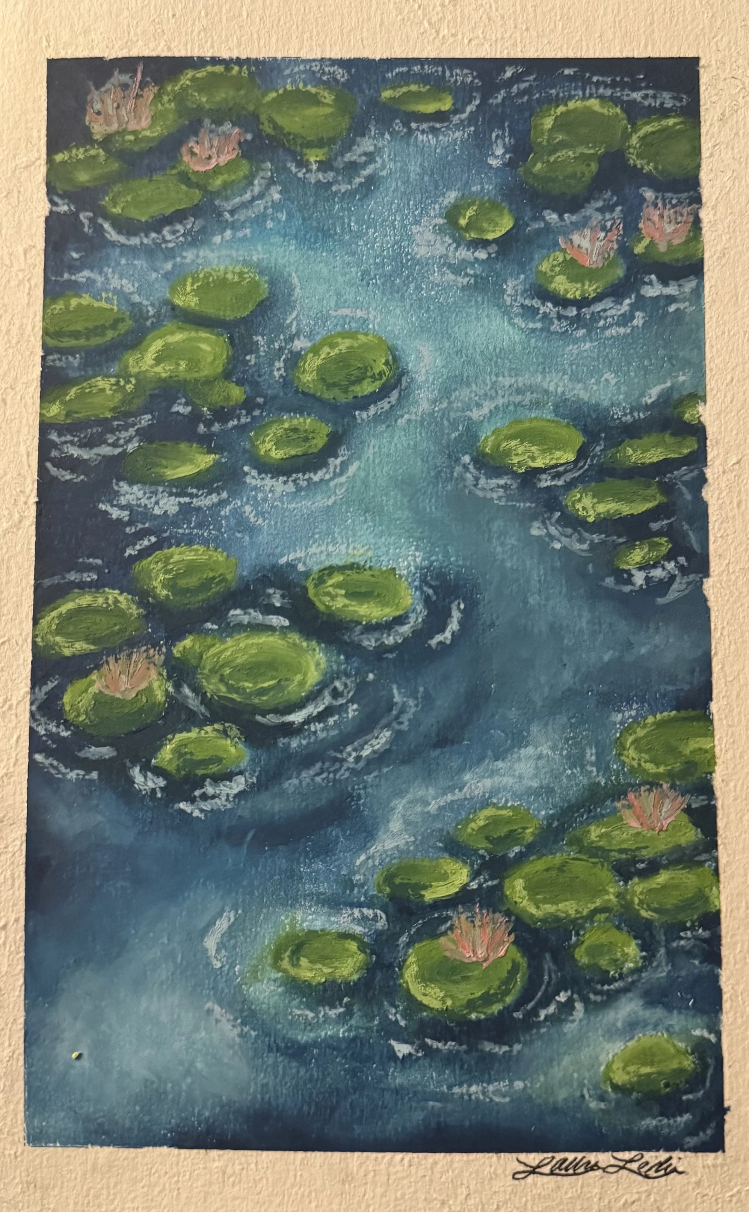Water Study. Oil Pastel on Mixed Media paper.
