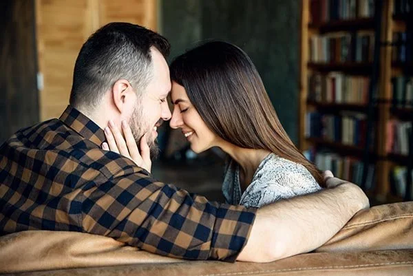 couple head to head tender and healing together