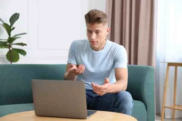 man on telehealth for counseling