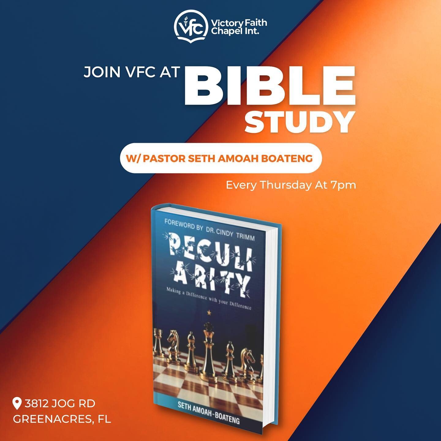 Join us tonight at 7pm for Bible Study. We will be taking the next few weeks to dive into PECULIARITY: Making a Difference with your Difference. If you haven&rsquo;t already, make sure that you pick up your copy tonight or order on Amazon! We will be