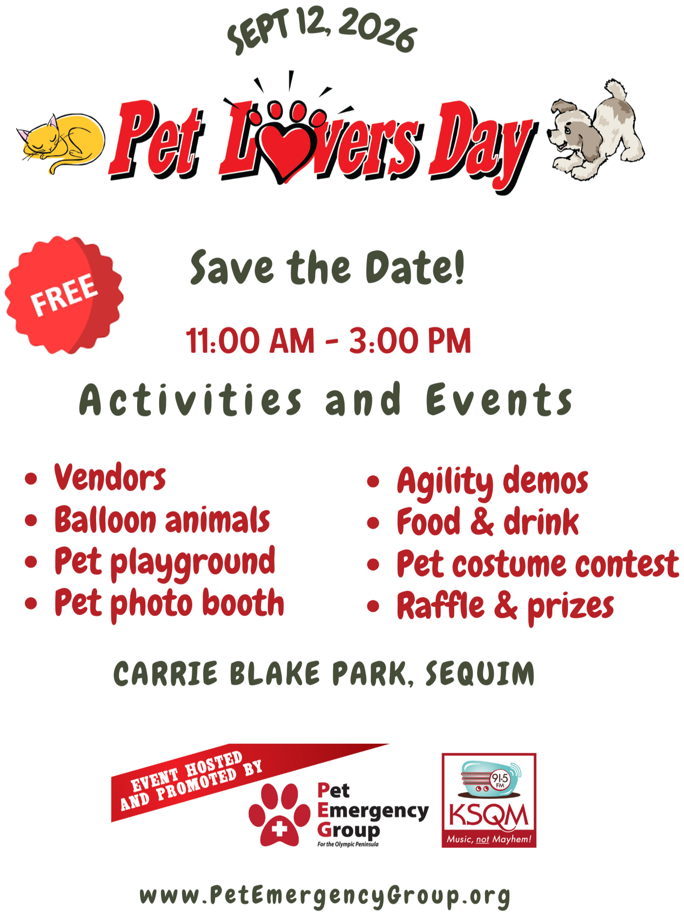 Pet Lovers Day, Sept 12, 2026