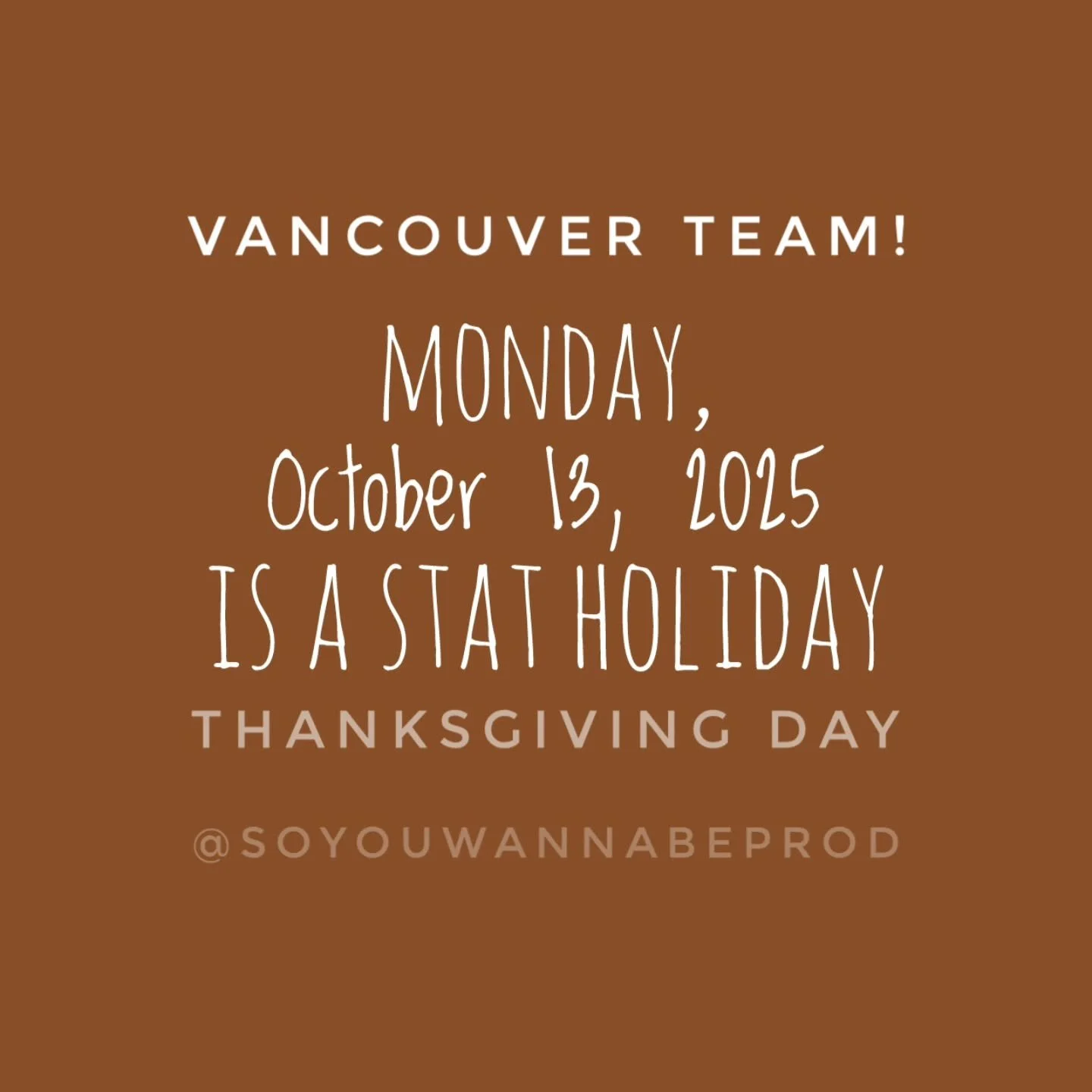 Long weekend ahead for the Canadian crew 🍁 // Prod Tip: Don't forget to cancel relevant meetings on Monday...or should I say IRRELEVANT now? 😉
.
.
.
.
.
#canadianthanksgiving #calendarreminder #longweekend