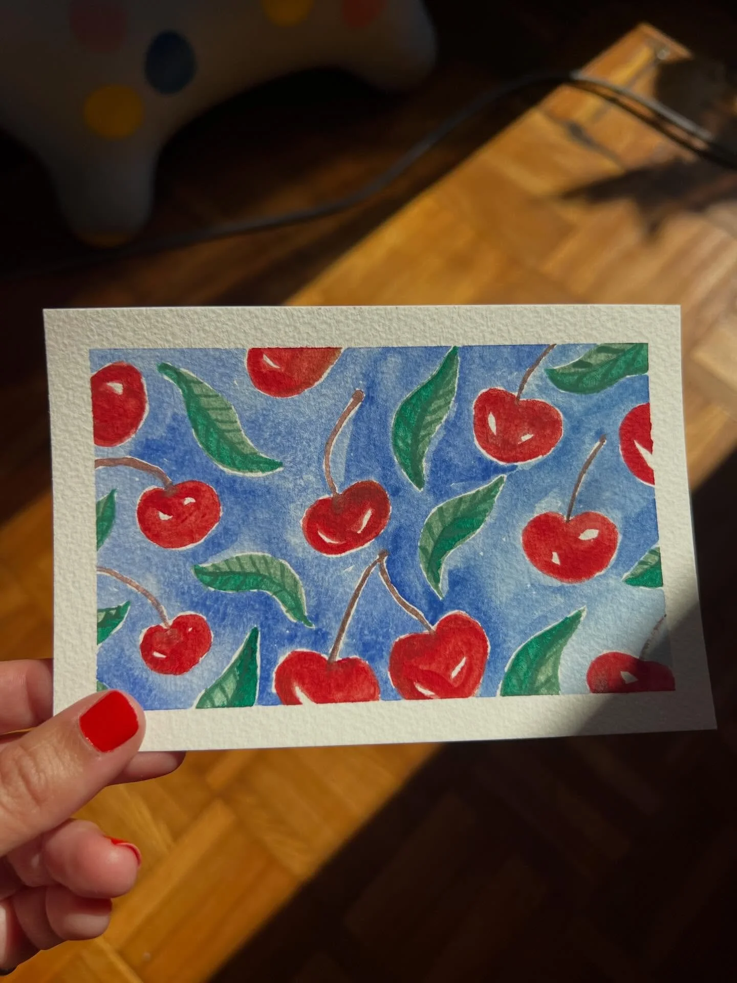 🍒🍒🍒🍒🍒🍒🍒 #watercolor #postcard
