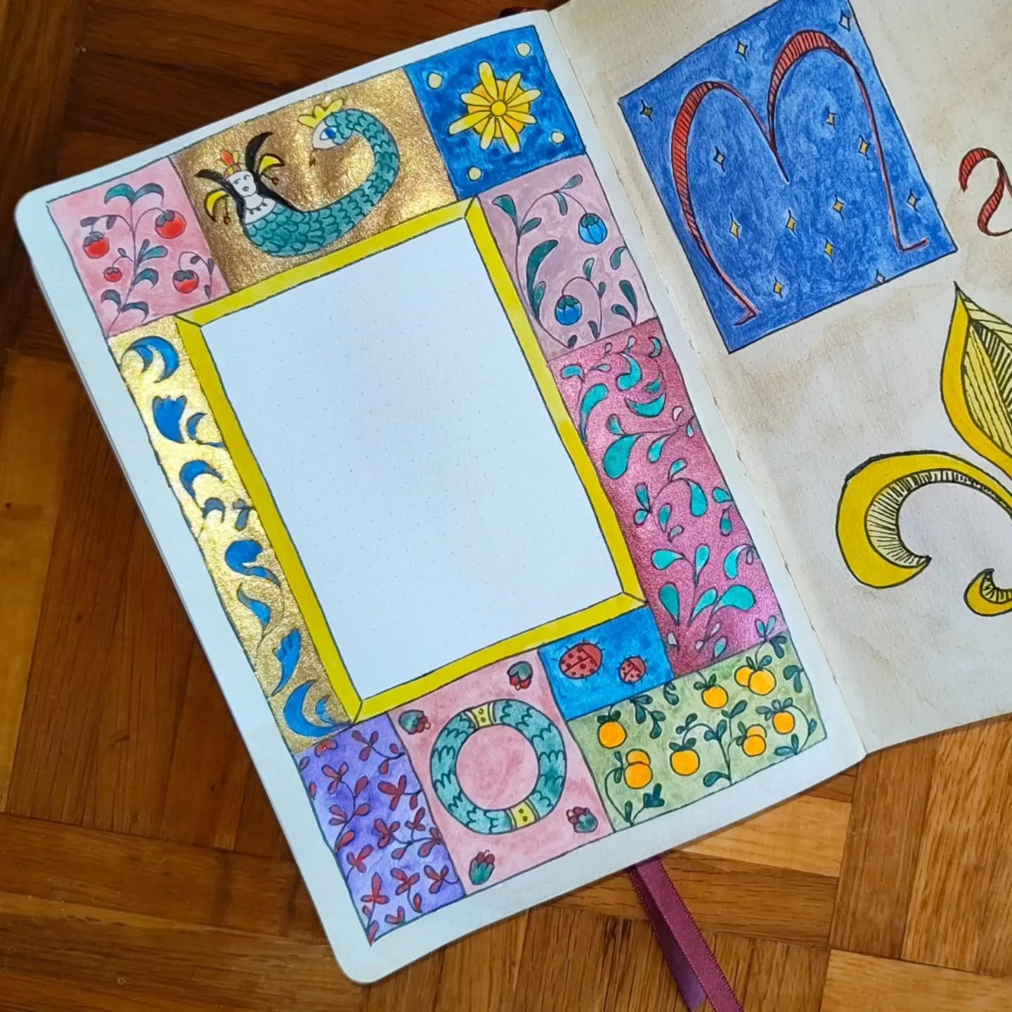 Bujo ill&uuml;strasyon #bulletjournal #medieval val #bookillumination