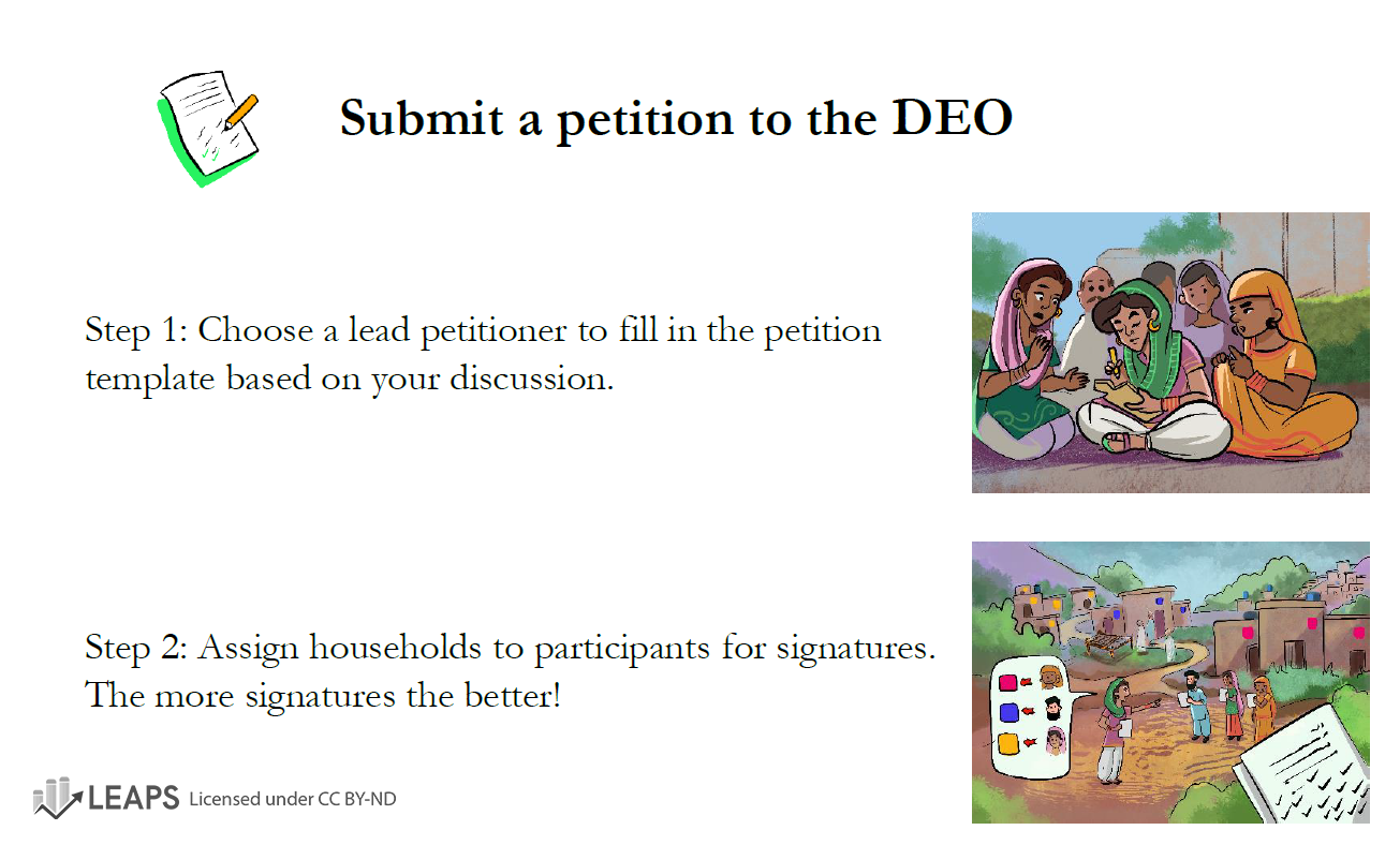 Sample instructions on how to petition for change