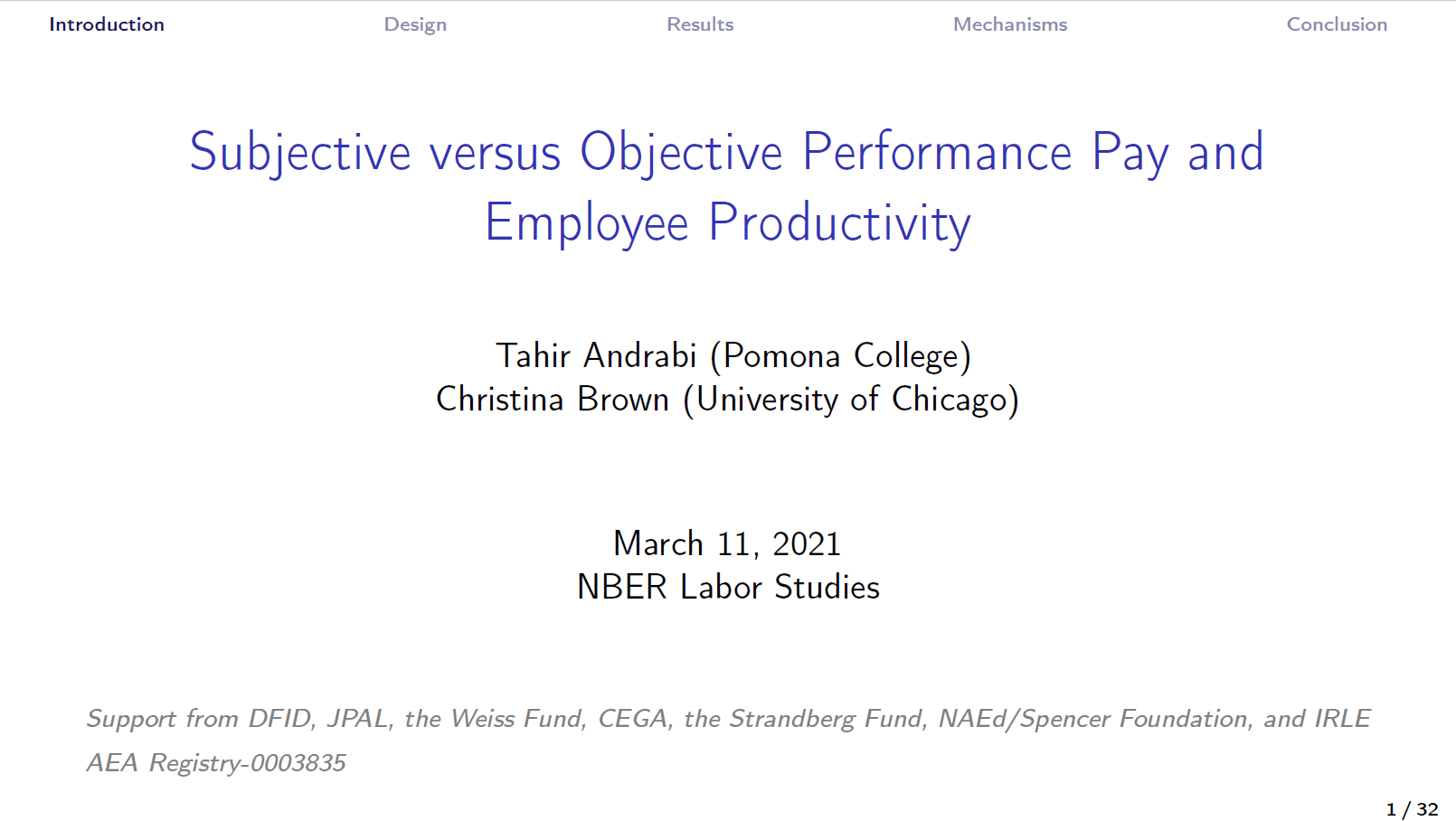 Subjective vs. Objective Incentives Presentation