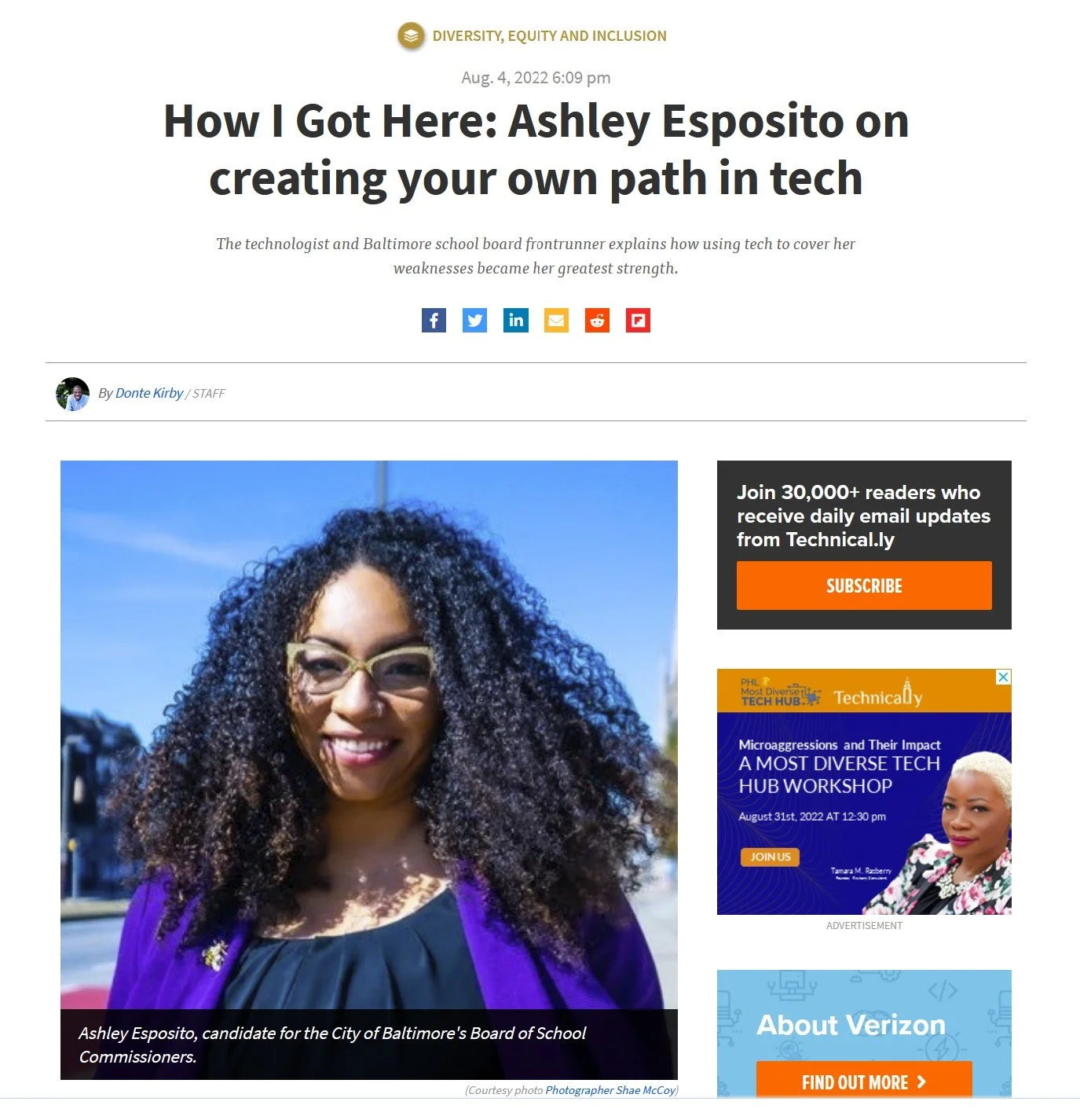 Technical.ly Article: How I Got Here: Ashley Esposito on creating your own path in tech