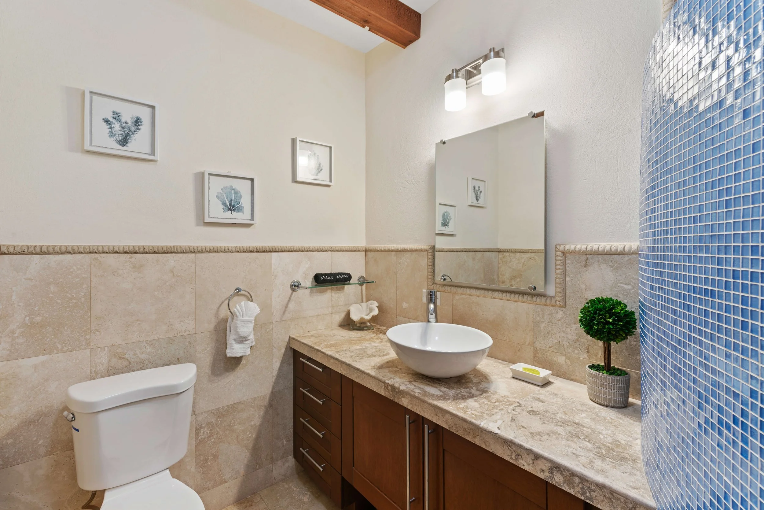 Suite four bath with Step in shower. 