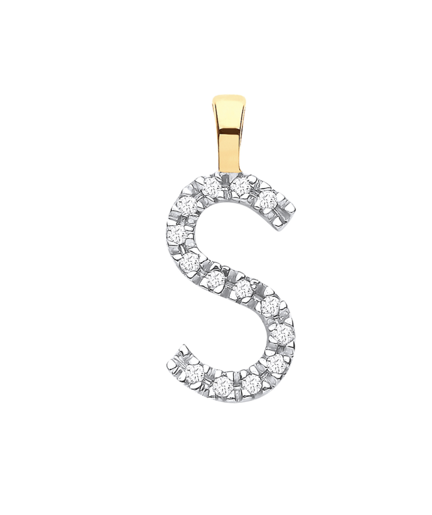 9ct Diamond Initial Pendant
