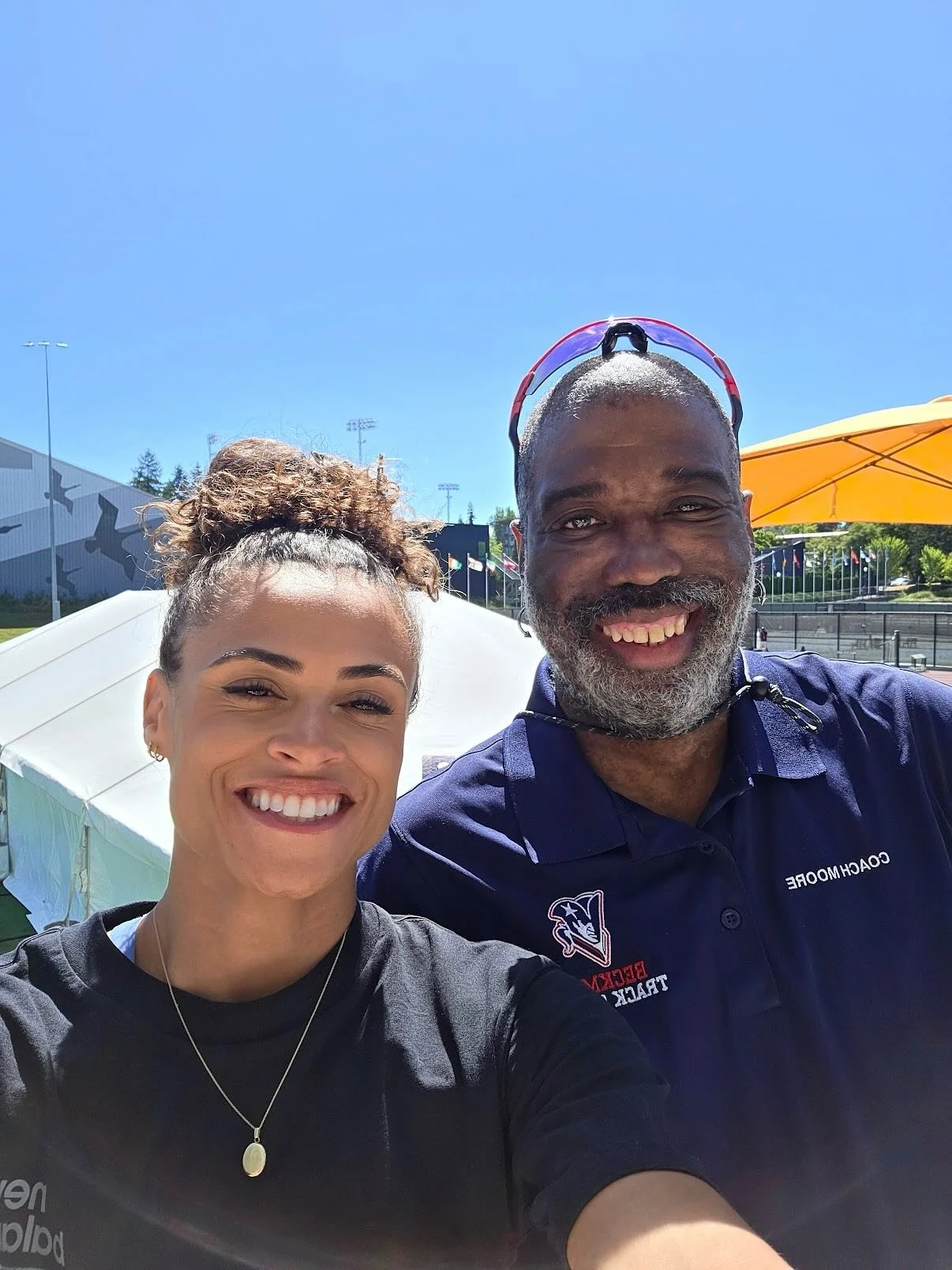 Hope you all have had an amazing summer! Beckman&rsquo;s very own Coach Moore took the phrase, carpe diem, to another level while visiting Eugene, OR to attend the USATF National Championships. Meeting USA&rsquo;s highly decorated Olympian hurdler/sp