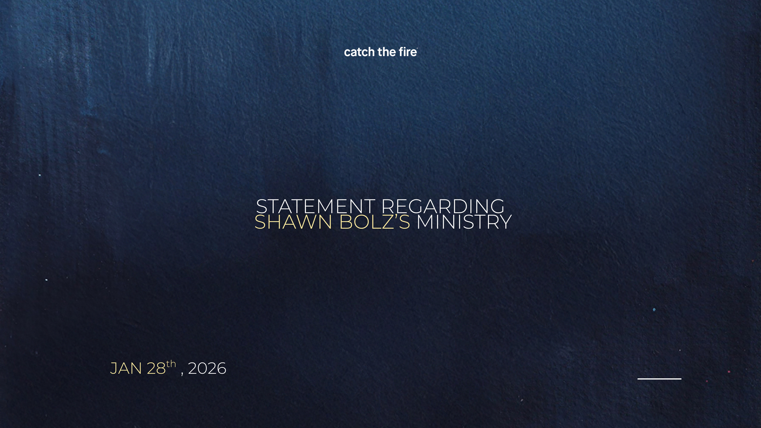 Statement regarding Shawn Bolz’s ministry.