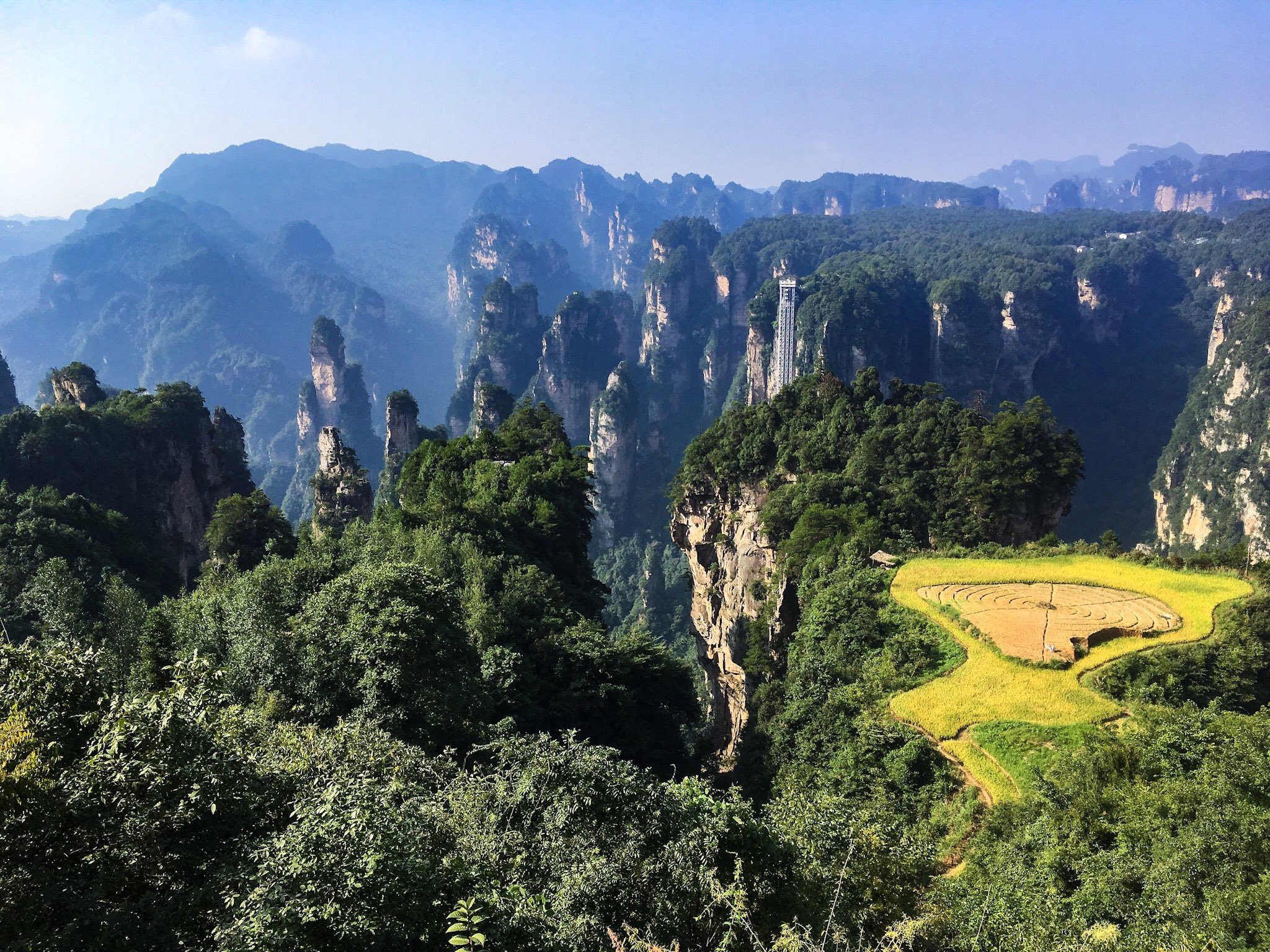 View from Huangshi Village of the Bailong Elevator