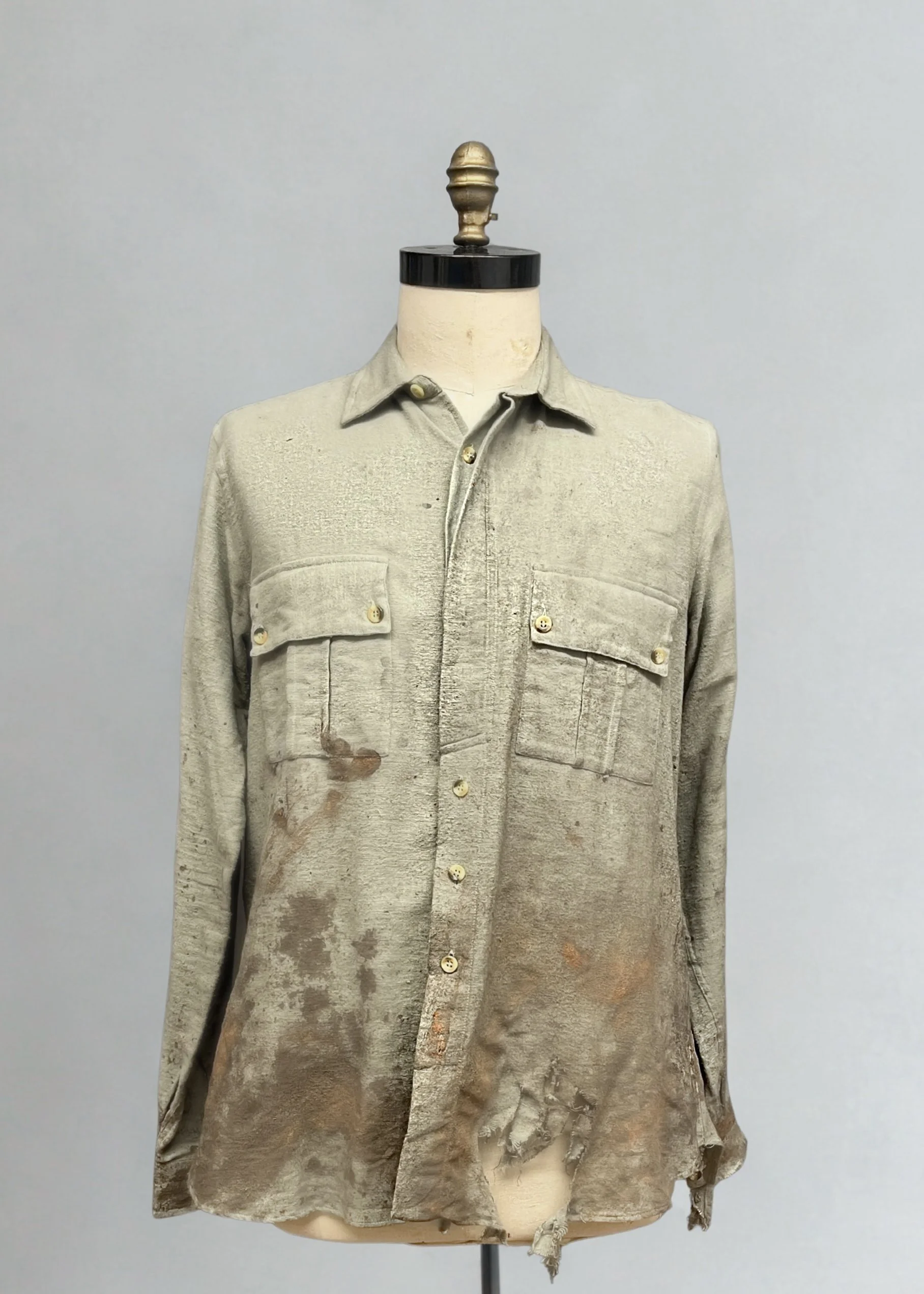 Left- painted distressing | Right- physical and painted distressing