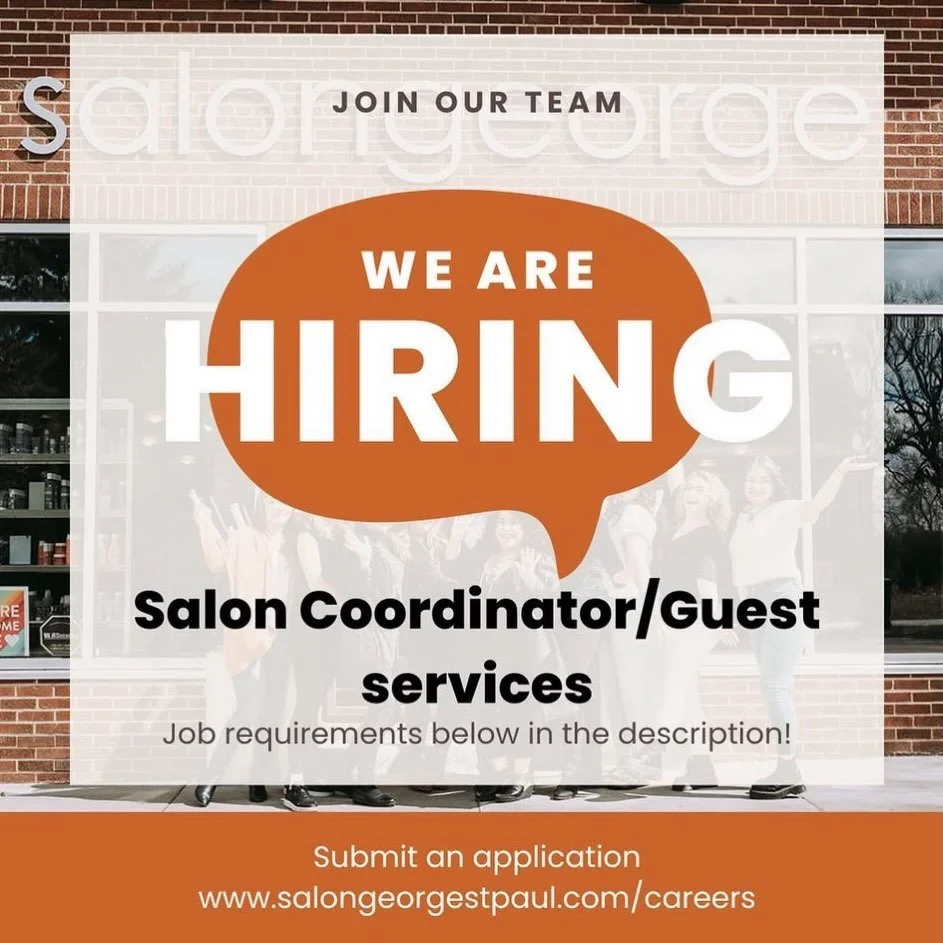 We're hiring! ✨Join our team as a Salon coordinator / Guest Service Team Member 

Are you friendly, organized, and passionate about exceptional guest experiences? We want you! 

Help run day-to-day front of house, welcome guests, manage bookings, ass