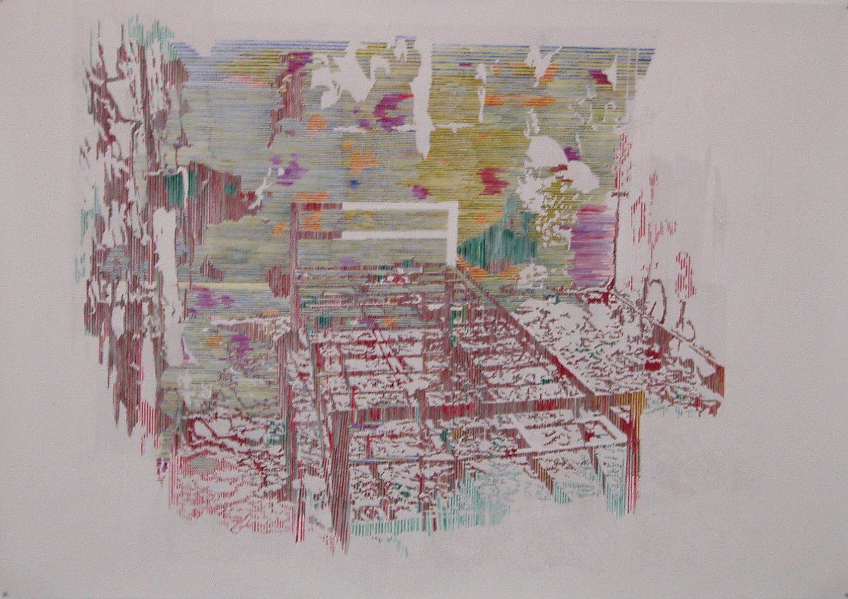 Lucy Skaer, _Solid Ground - Tibia_, 2006, pencil and watercolour on paper, 140 x 200 cm.JPG