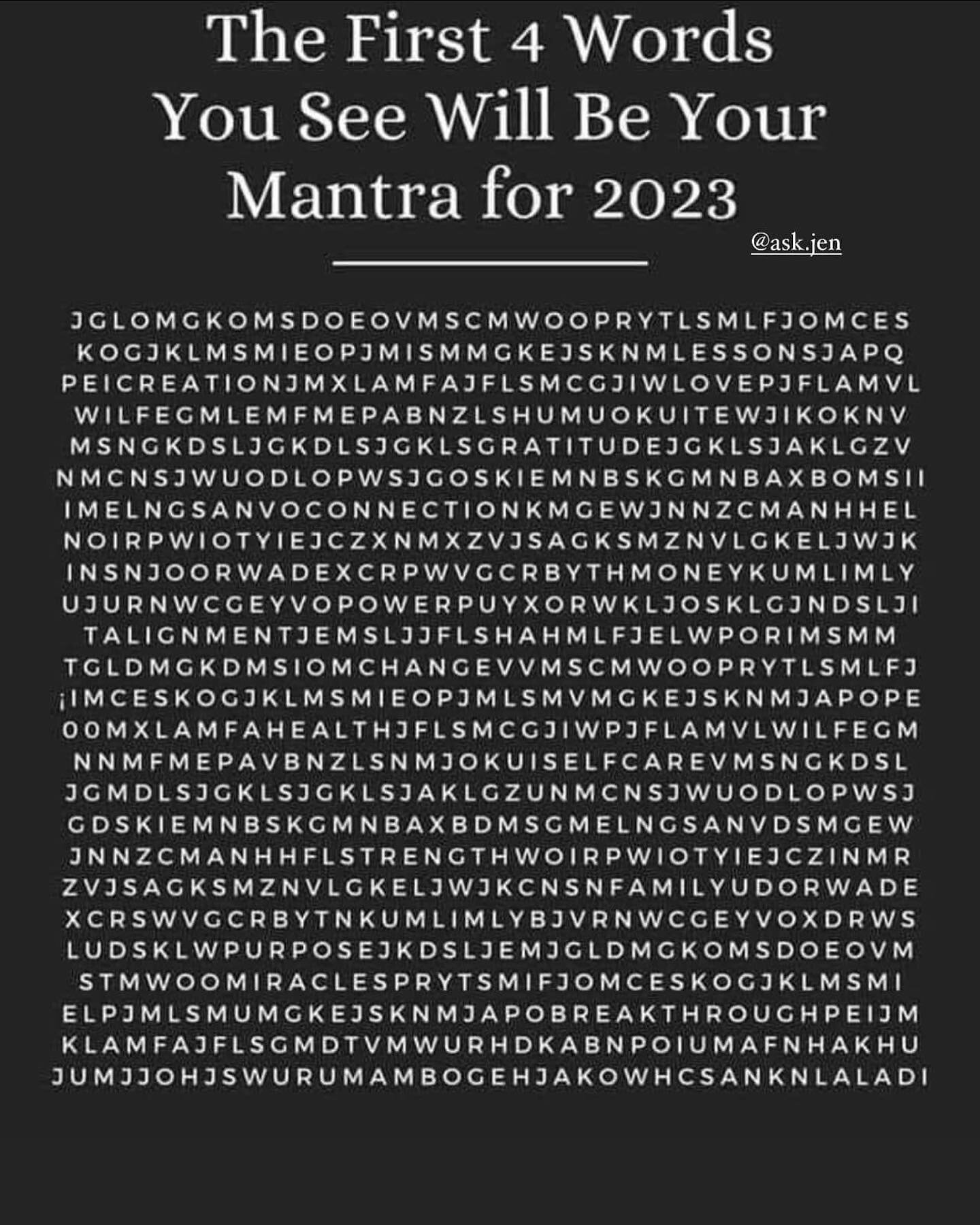 ✨Create Your 2023 Mantra✨

I love these! What are your 4 words?

Here&rsquo;s mine: 
🎨 Creation 
🤎 Love
☺️Gratitude 
🧘🏽&zwj;♀️Alignment 

📸: @ask.jenn 

#2023 #wordsmatter #fyp #theme #mantra #momsofinstagram #reellife #wifebossmom #melaninmogul