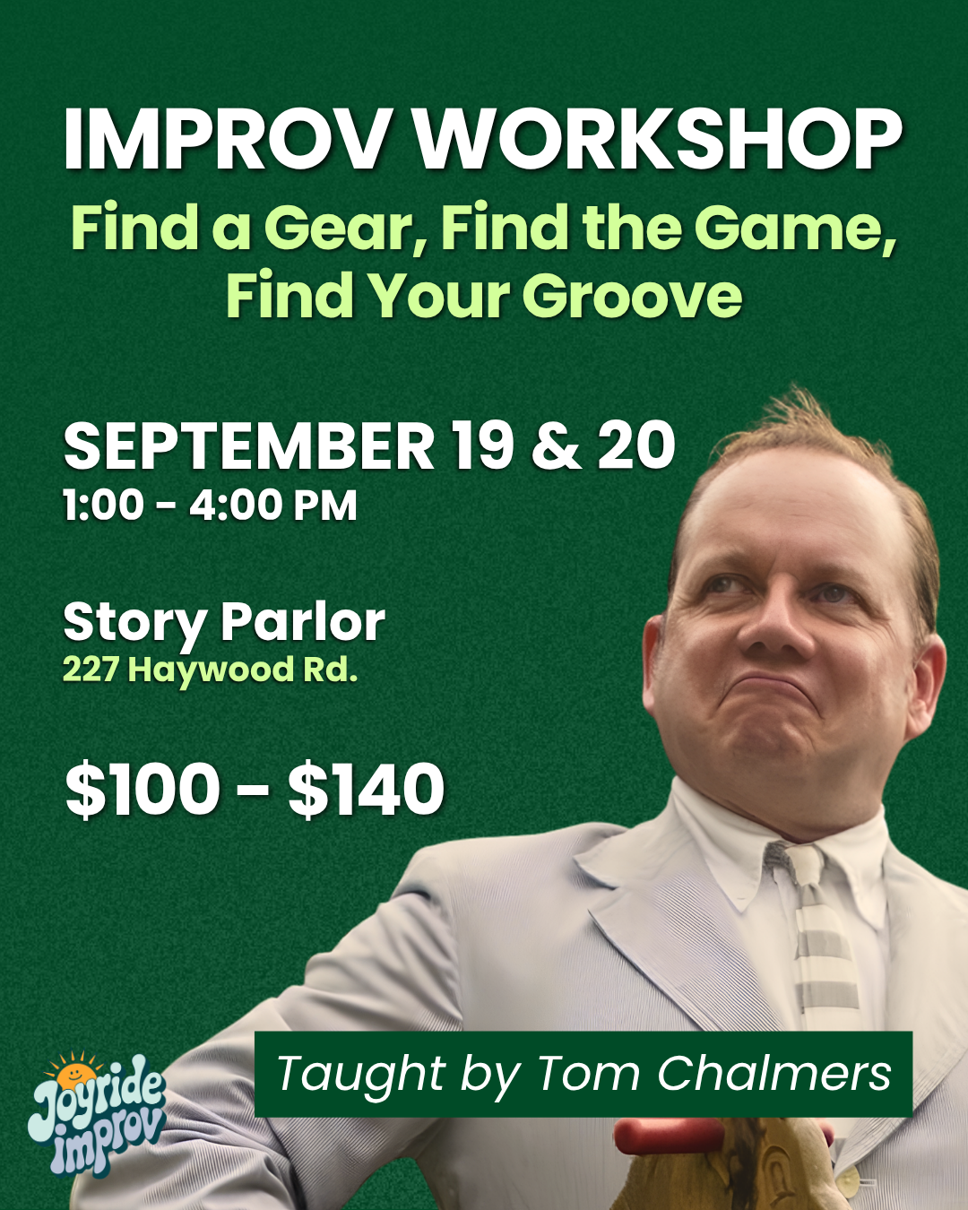 Joyride Improv Presents |  Find a Gear, Find the Game, Find Your Groove 
