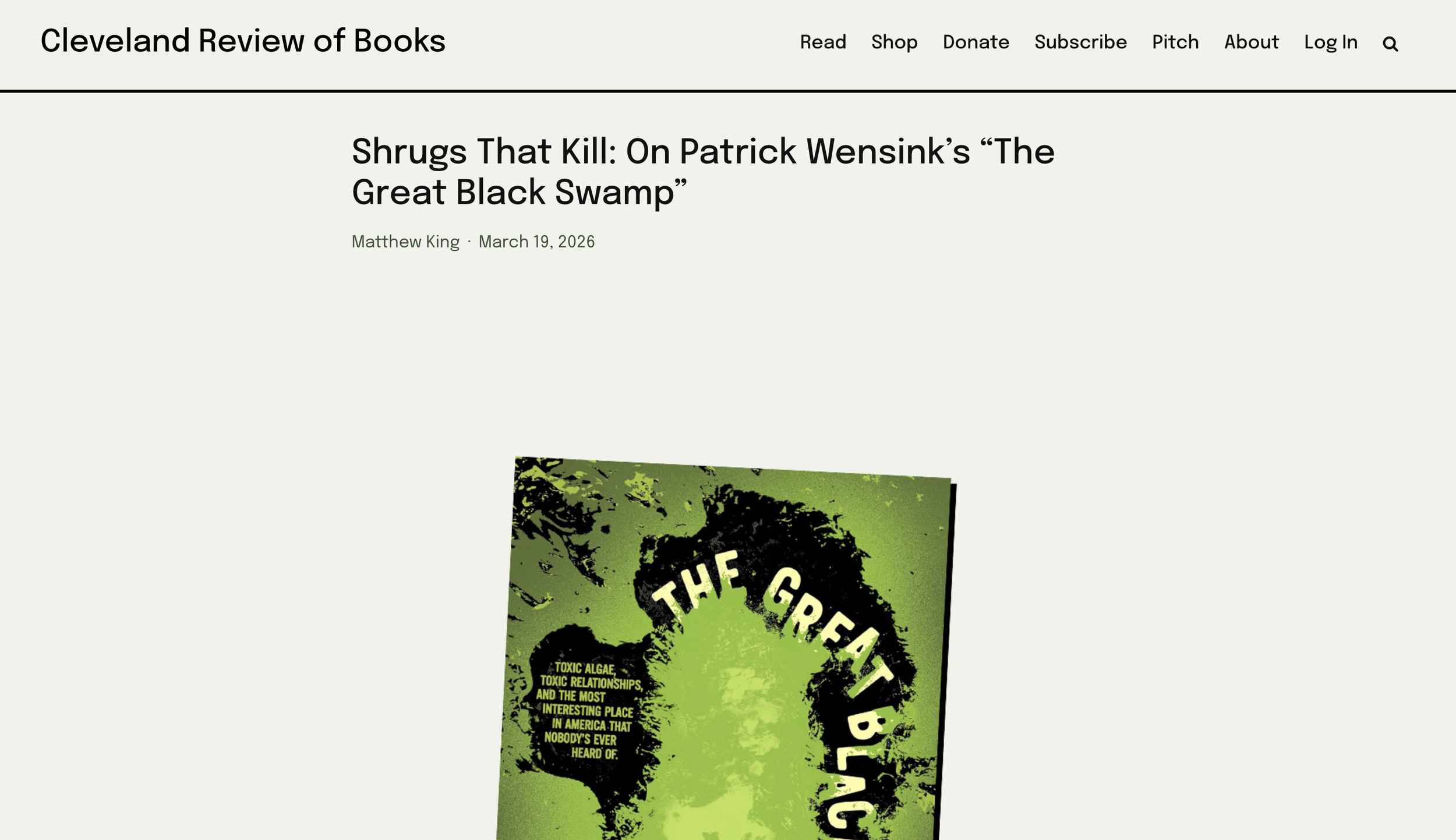 Shrugs That Kill & Ohio's Great Black Swamp