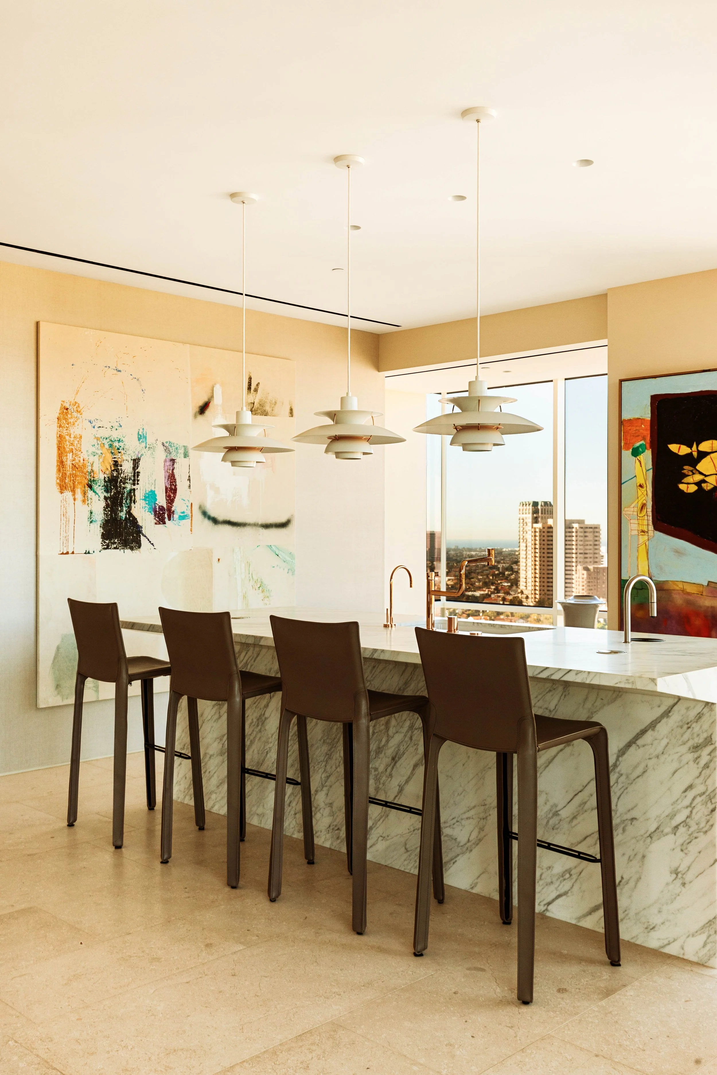 bar seating at kitchen island