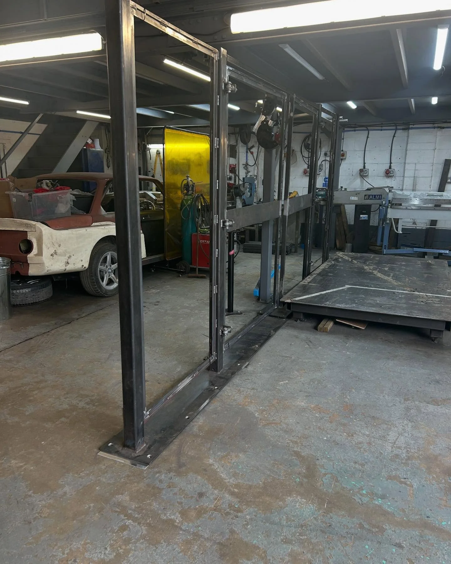 Steel fence and gates getting ready for galvanising. Another project for the Yvonne arnard theatre in Guildford.
