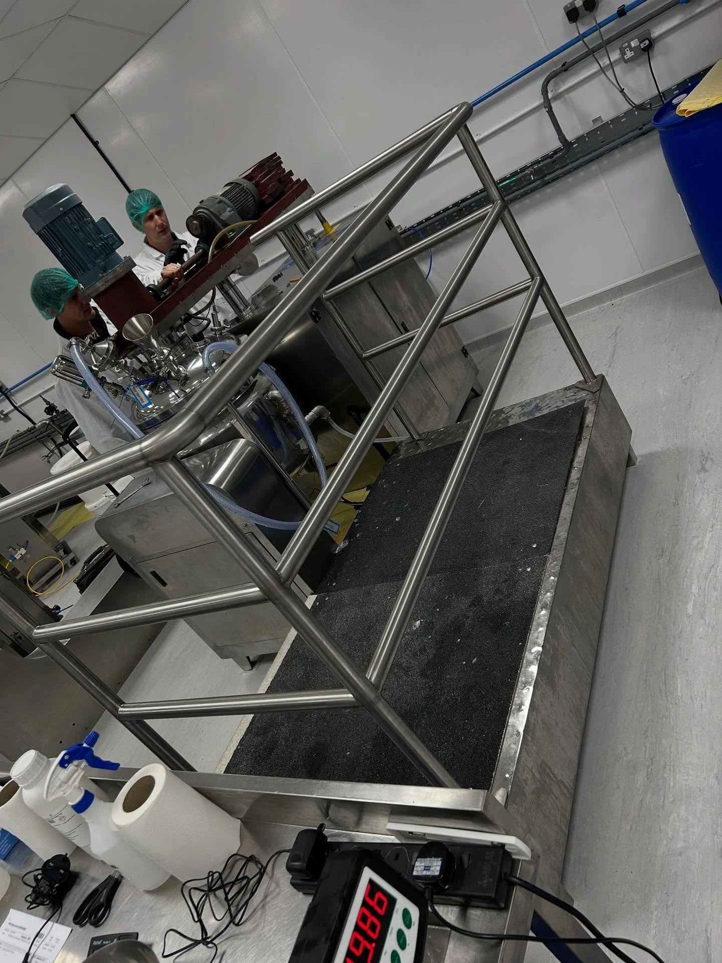 Super quick installation of this stainless steel safety rail at a local soap factory. Precision fabrication meant that the install was painless.