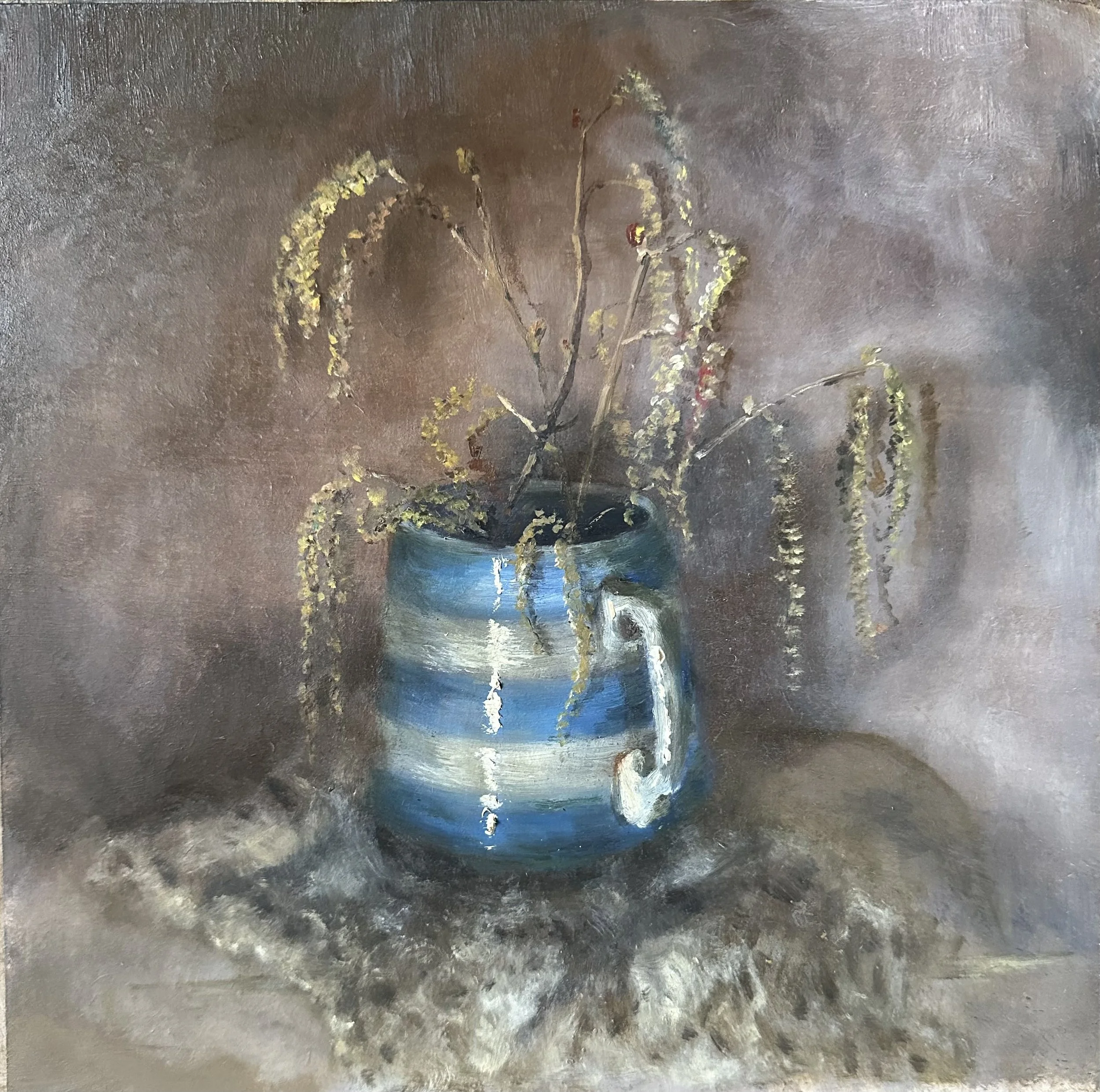 Catkins in the Blue and White Jug