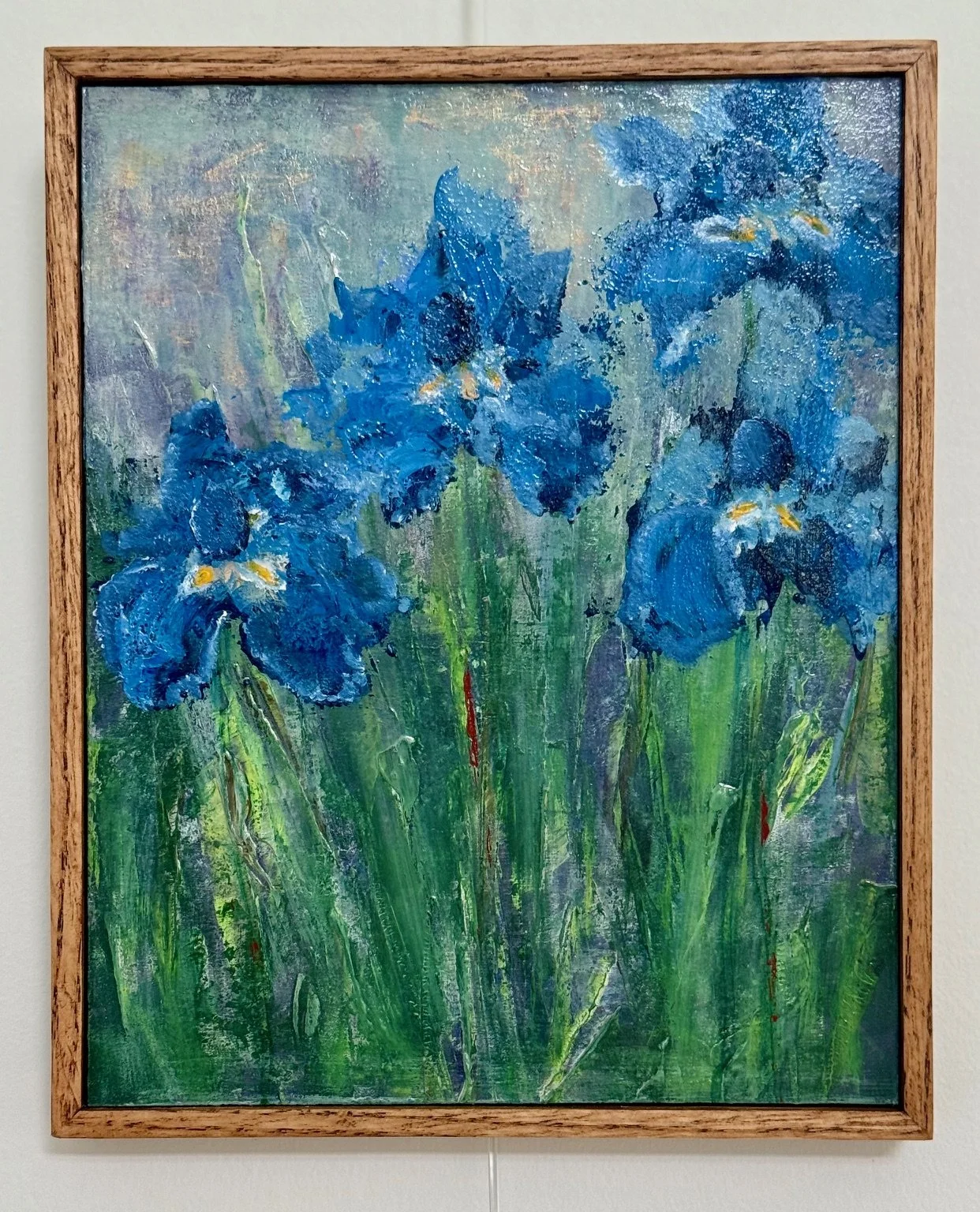 BLUE IRIS Acrylic painting - 8 x 10