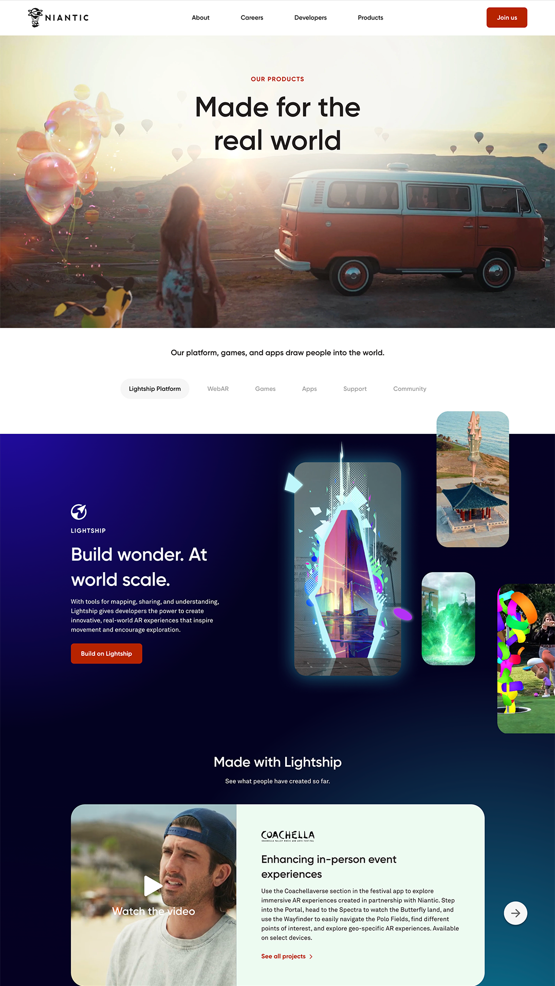 Products page