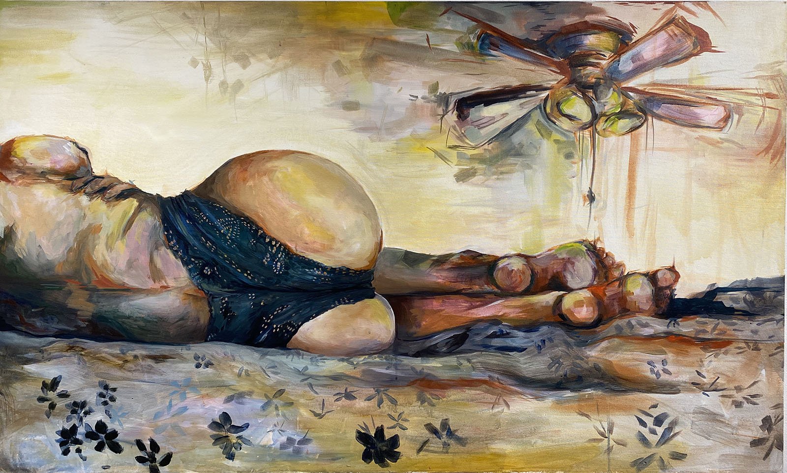 "Be Still, Lying Here Still"; 36" x 60"