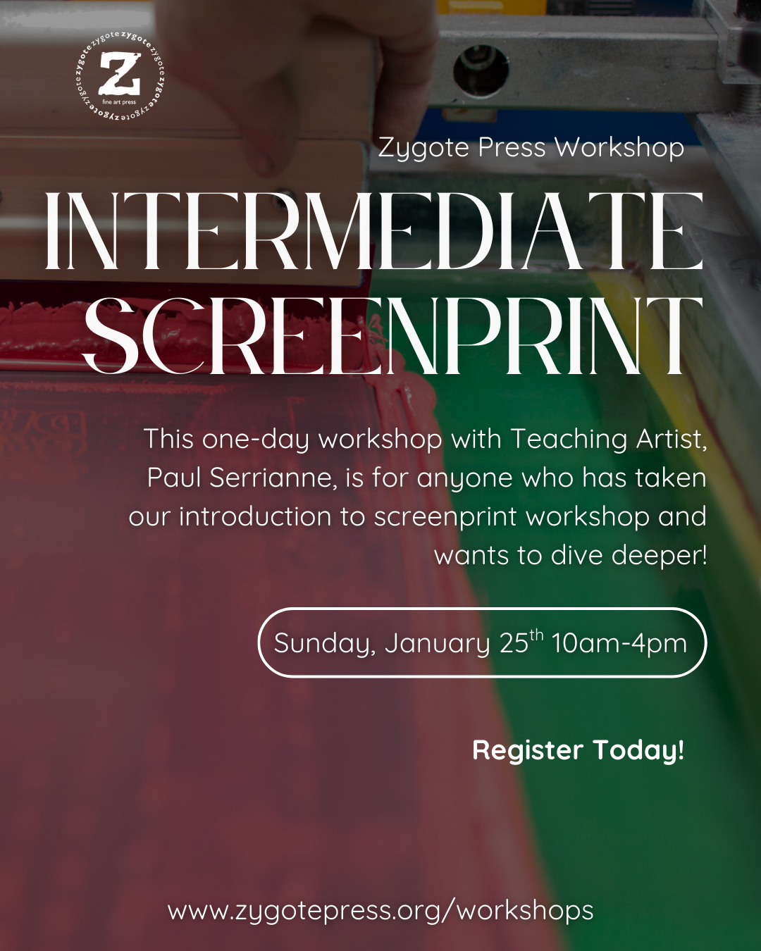 Intermediate Screenprint with Paul Serrianne