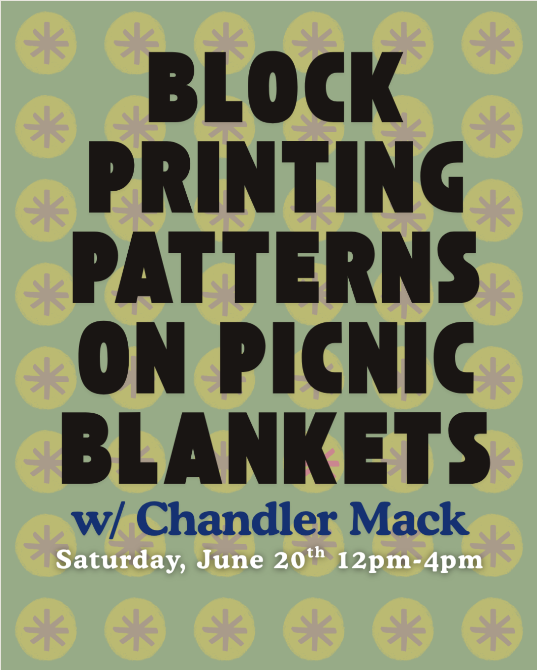 Block Printing Patterns on Picnic Blankets