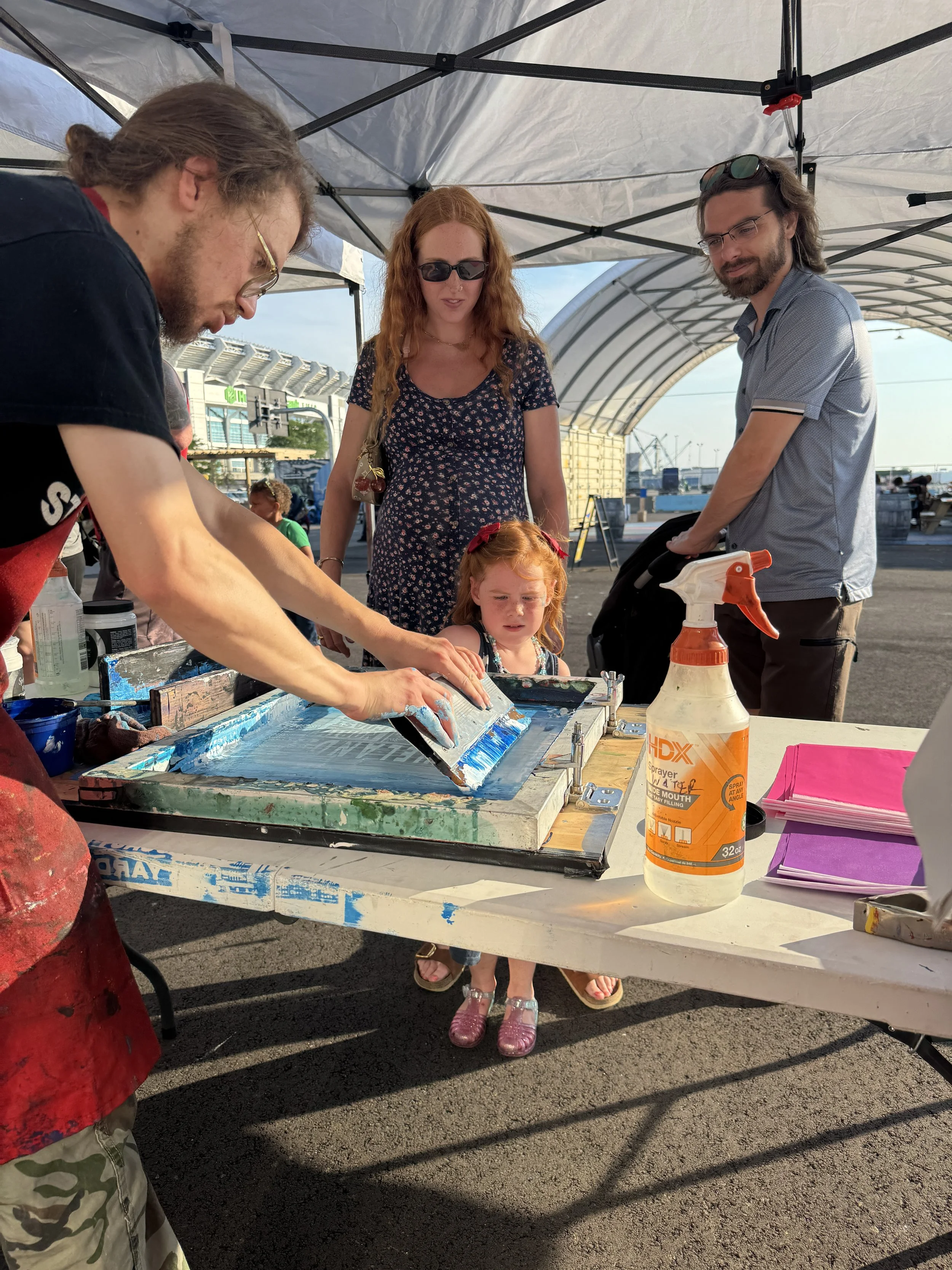Zygote Press screenprinting at Northcoast Yards July 4 Event