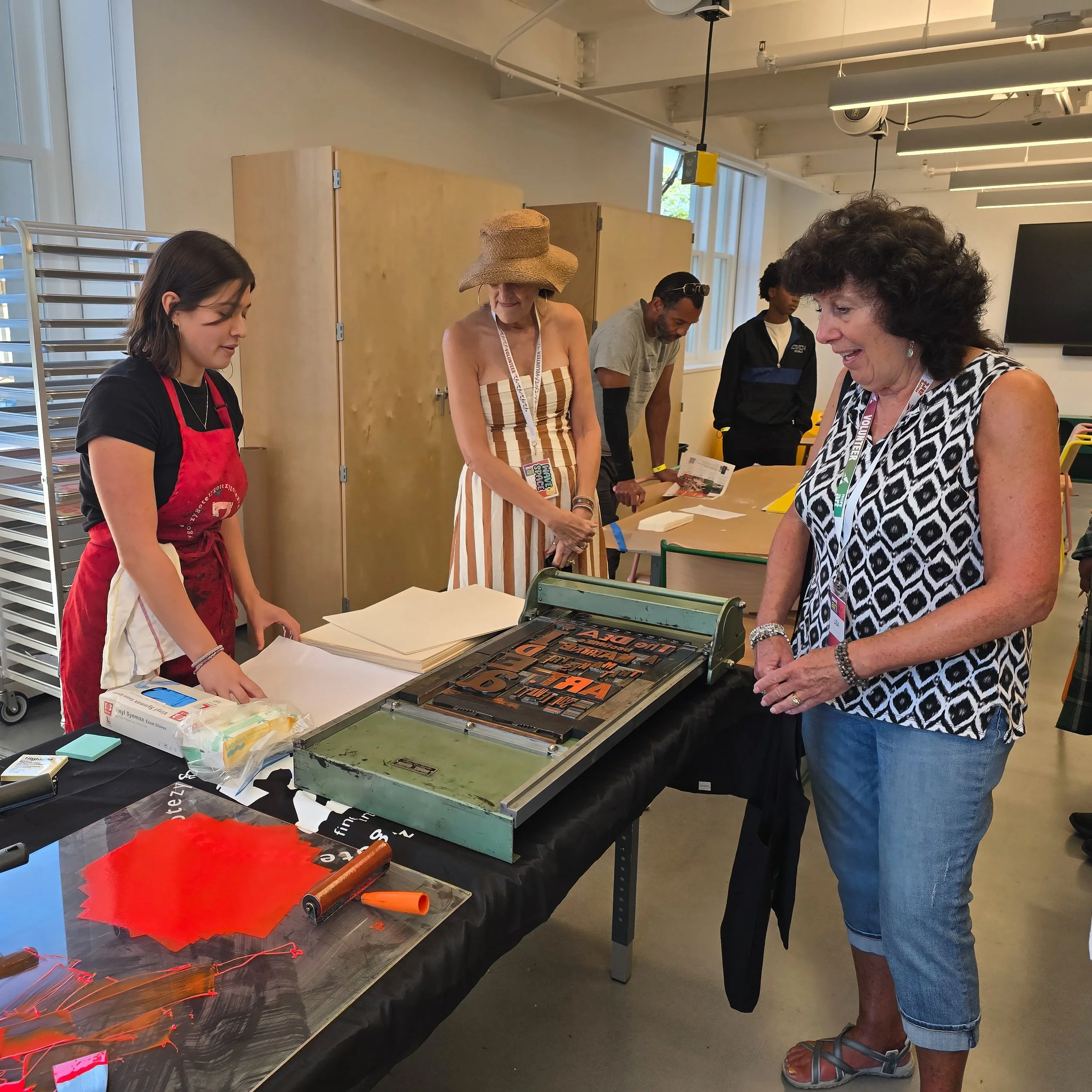 Zygote Press off-site letterpress printing at Akron Art Museum