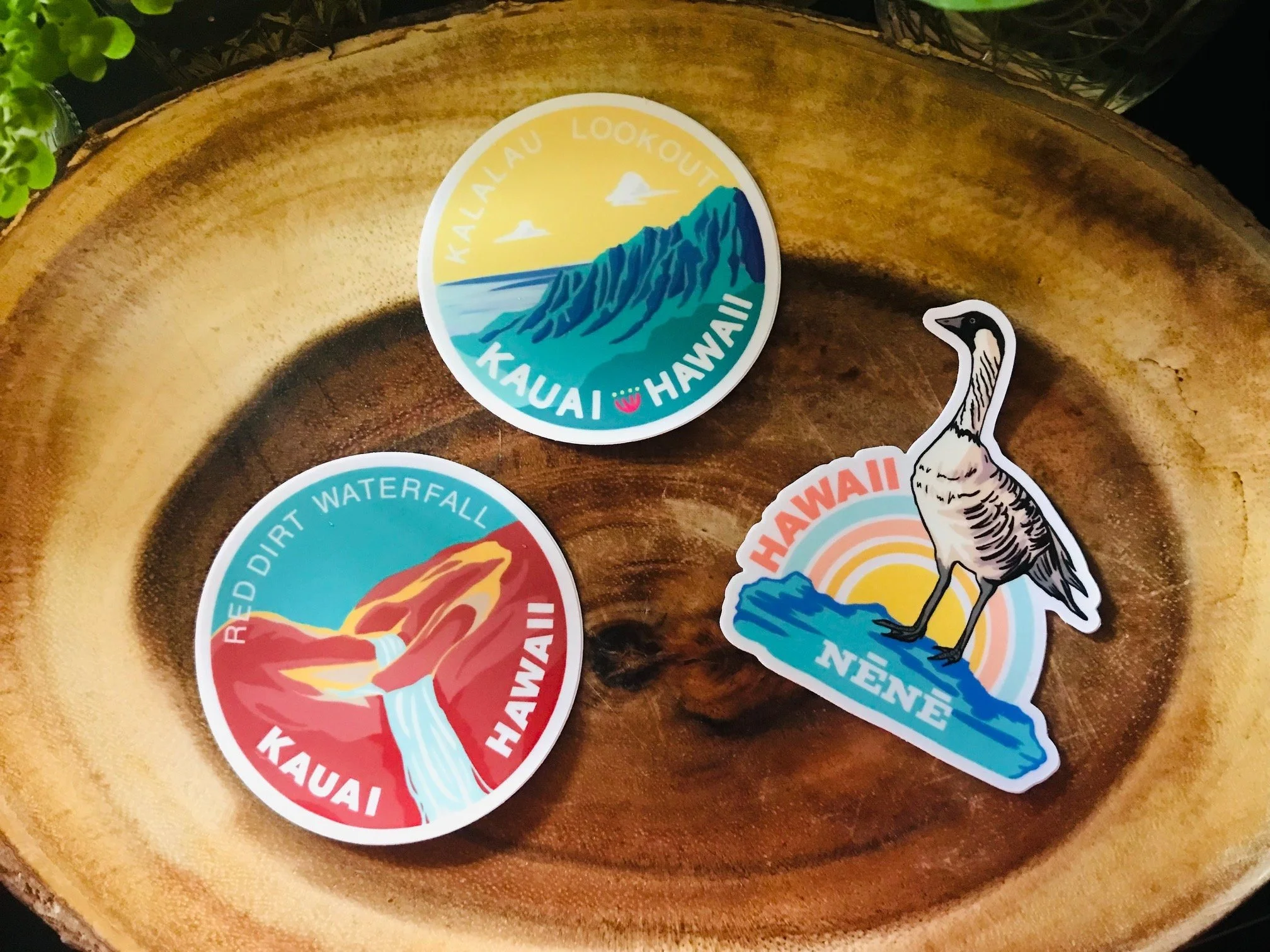 Kauai - " A Set of Three"  Stickers - Hawaii