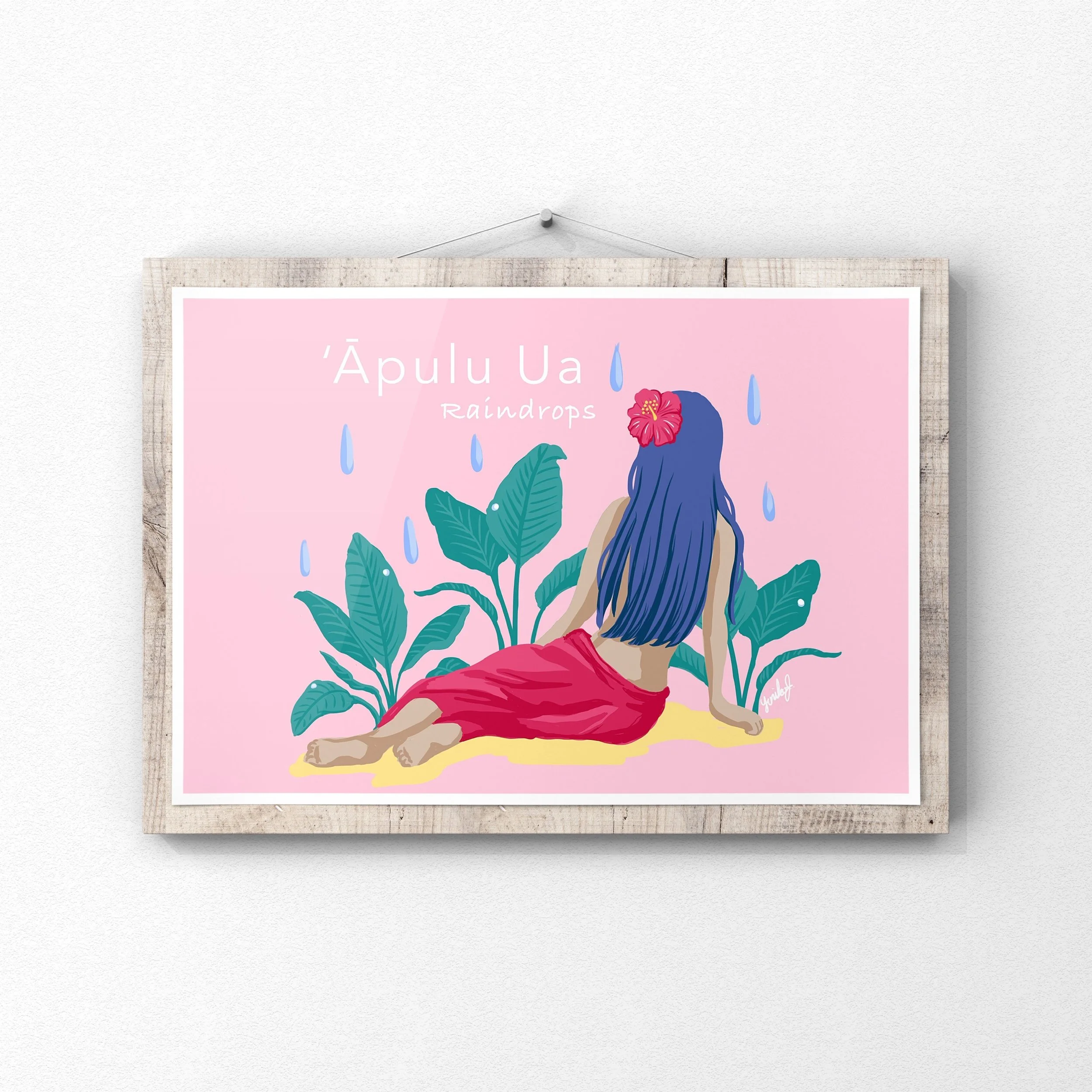 "Apulu Ua - Raindrops" Print - 8x10" print (with mattboard - finished size including mattboard is 11x14")