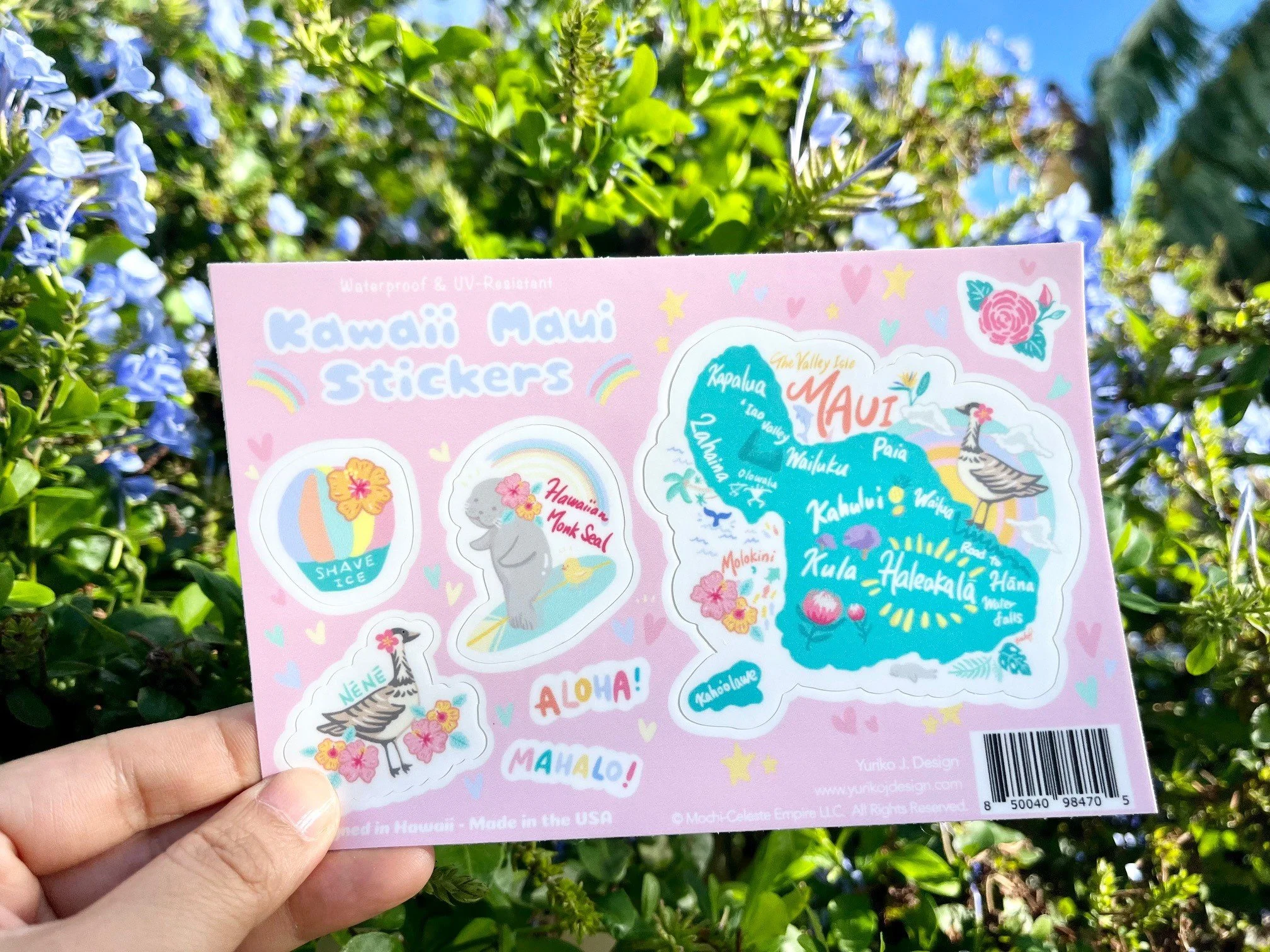 Kawaii Maui Stickers - Sticker Sheet 4" x 6"