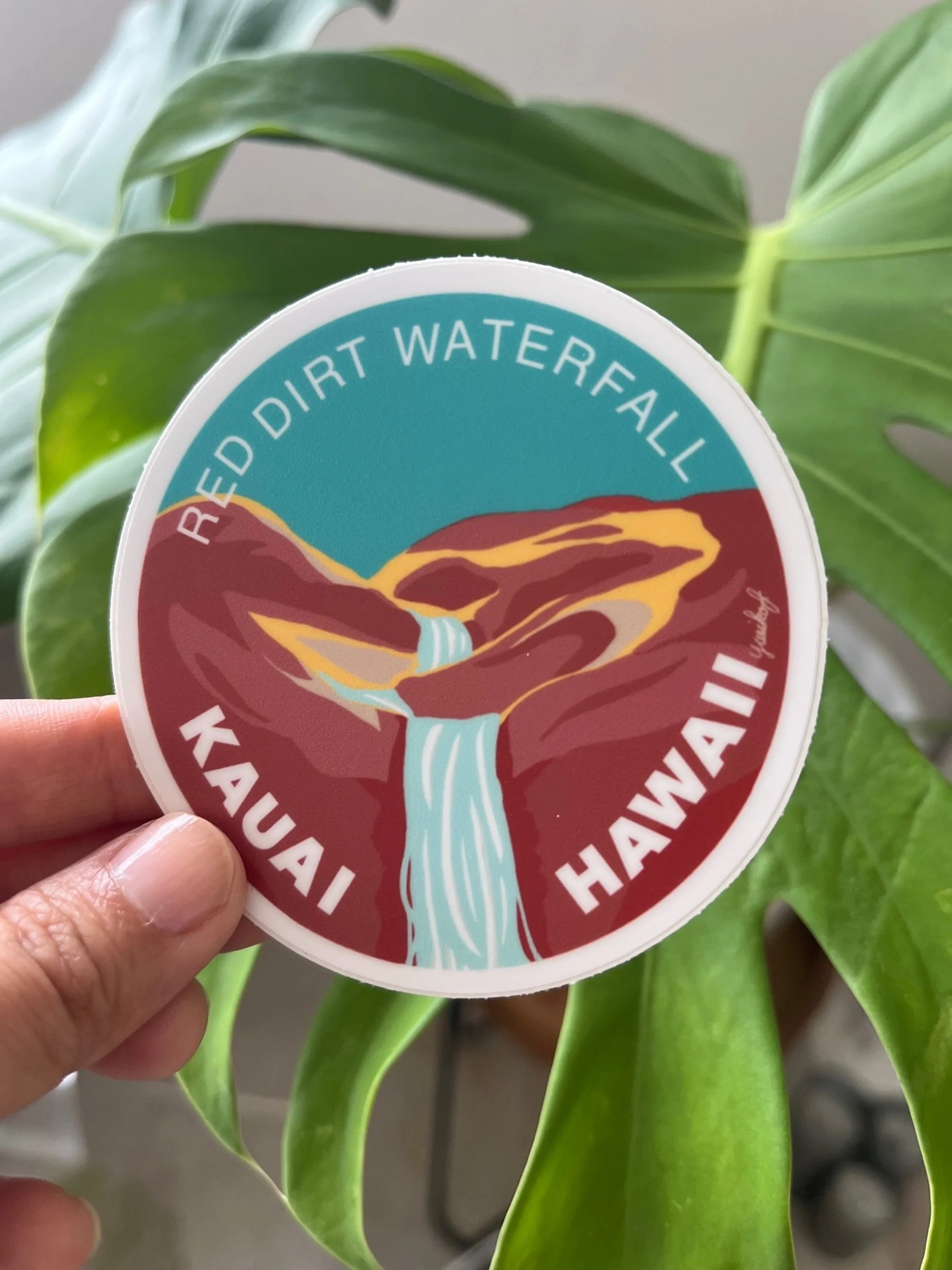 Kauai "Red Dirt Waterfall" Sticker