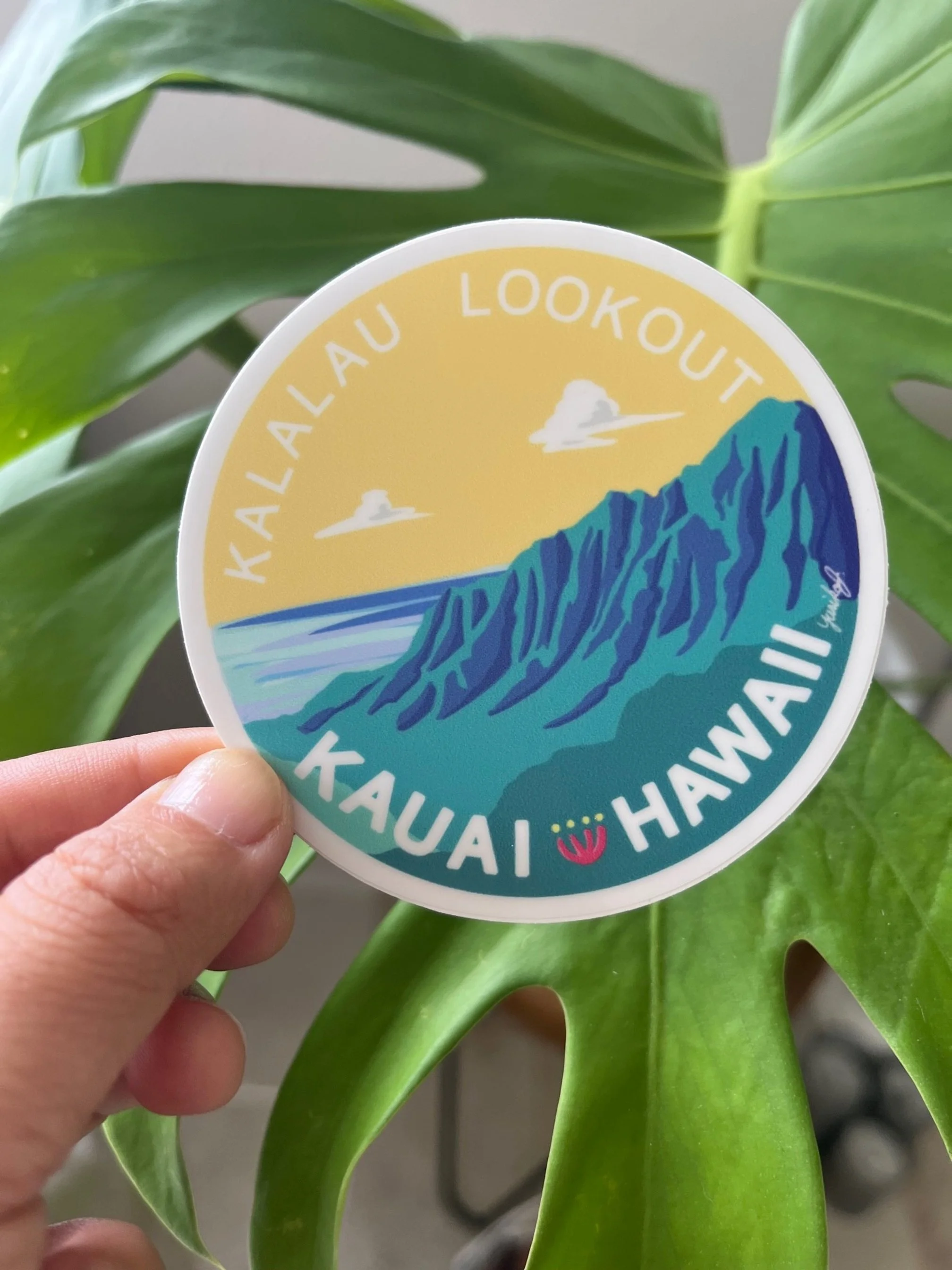 Kauai "Kalalau Lookout" Round Sticker